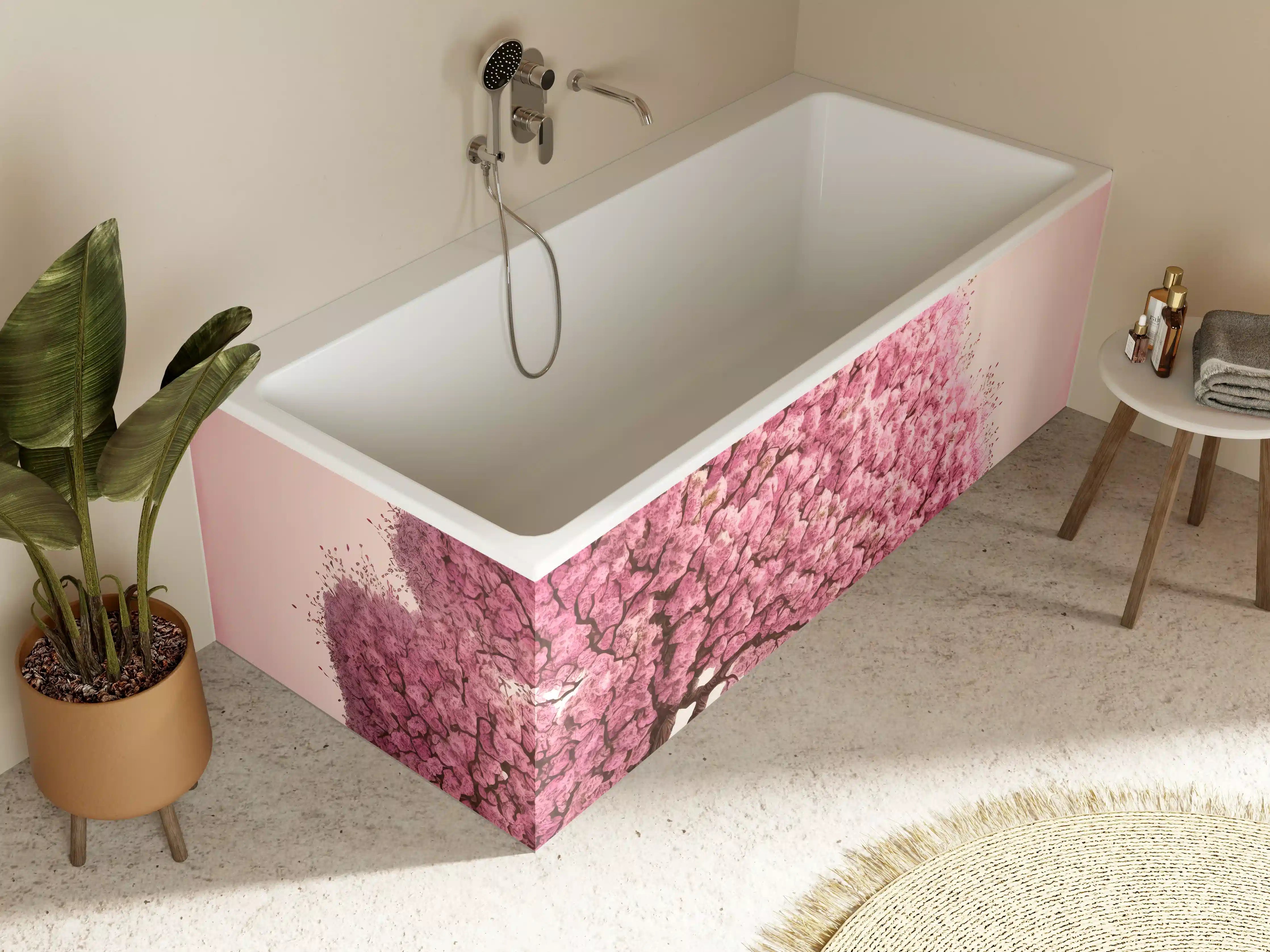 Badewannen-Rückwand - Sakura baum - KI generiert