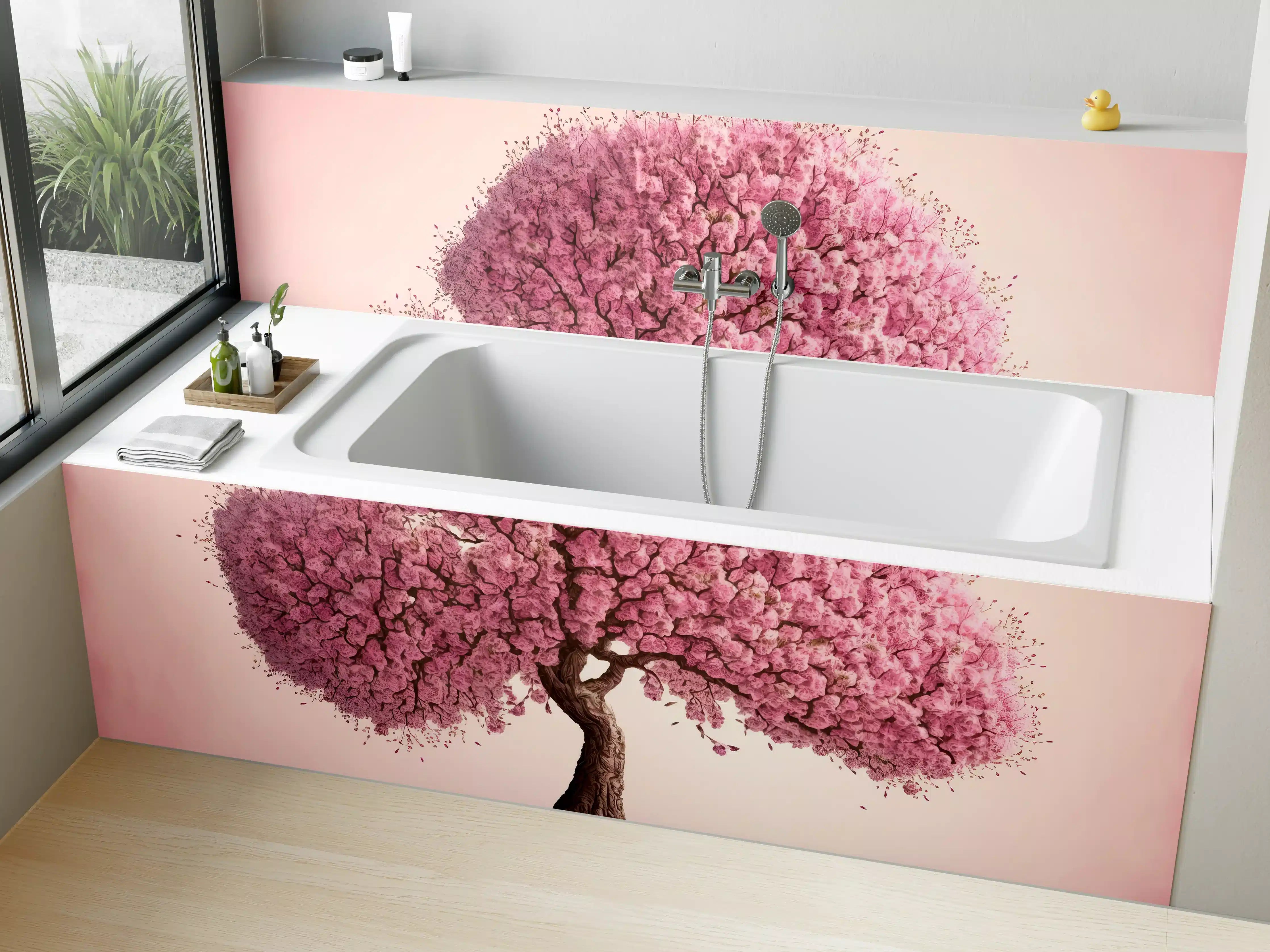 Badewannen-Rückwand - Sakura baum - KI generiert