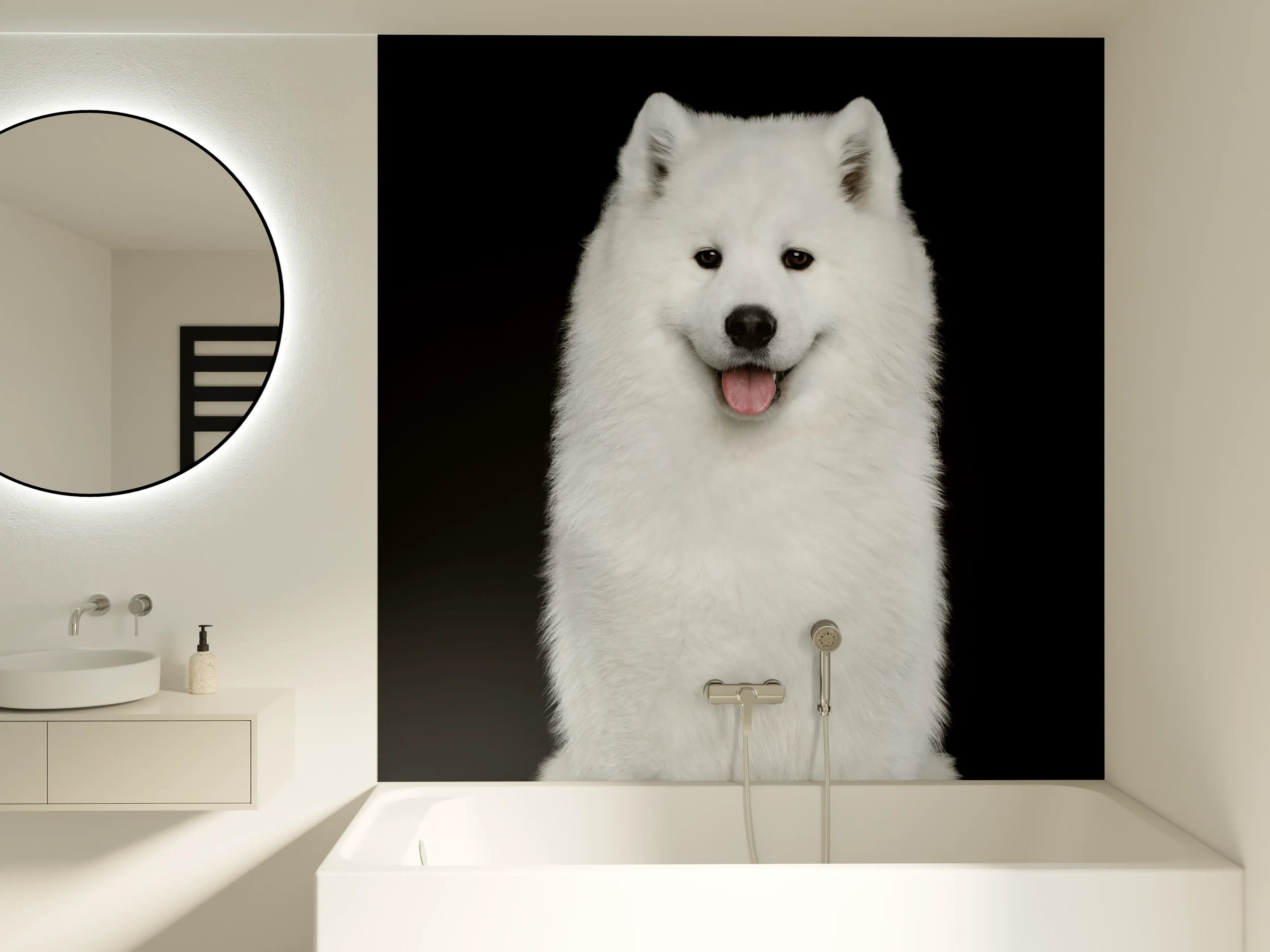 Badewannen-Rückwand - Samojeden Hund