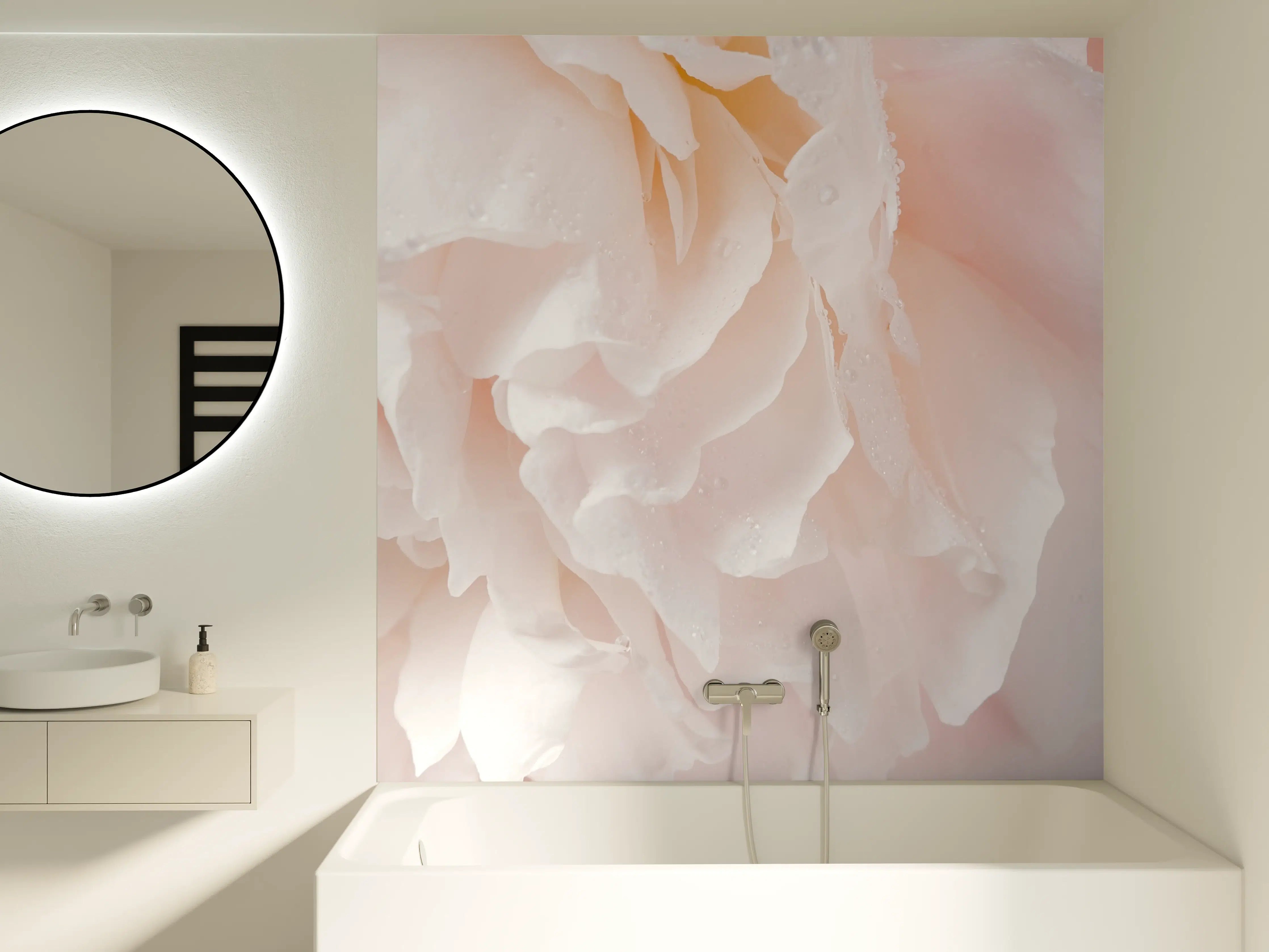Badewannen-Rückwand - Sanfte Nahaufnahme von Blumen