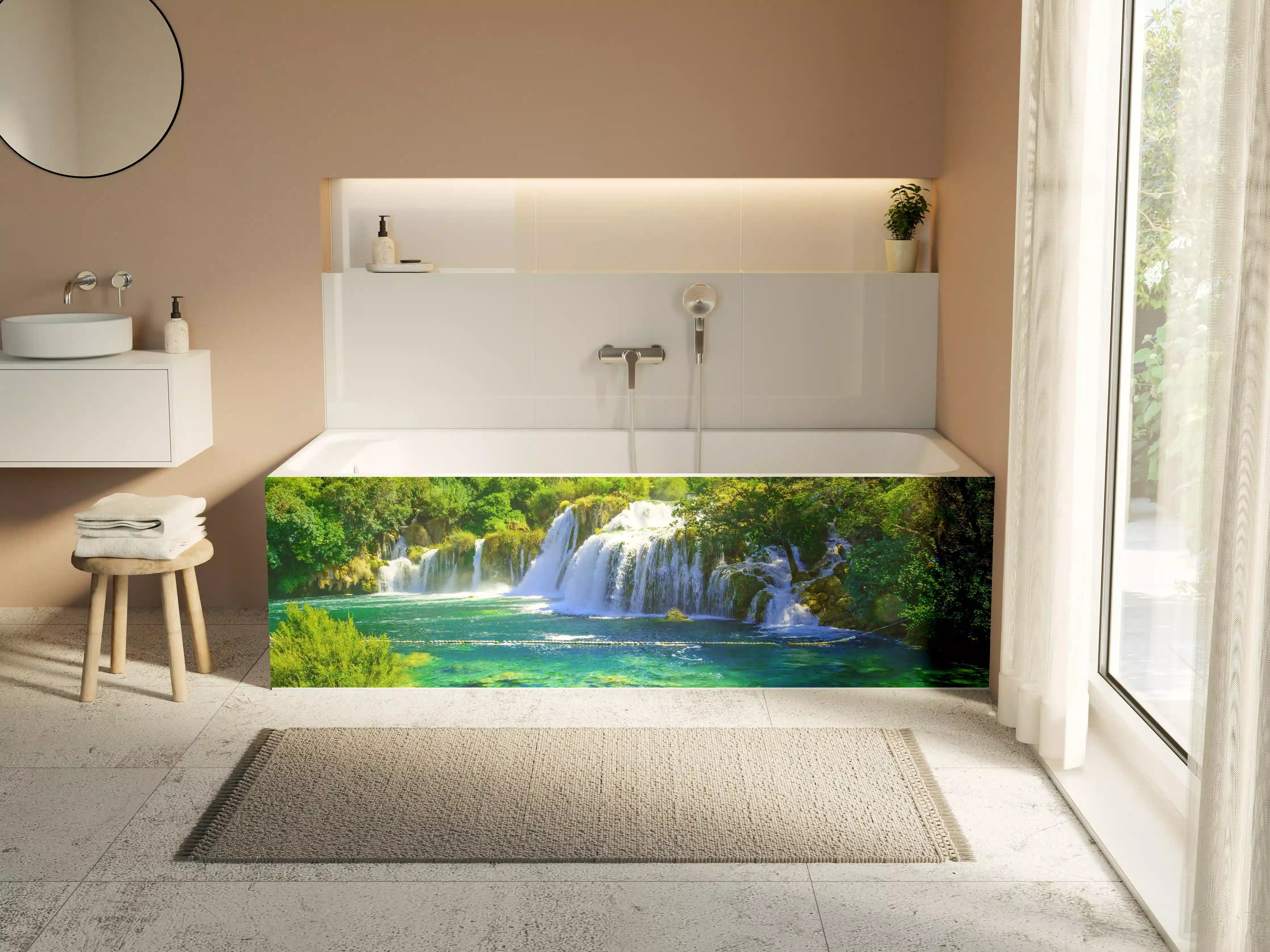 Badewannen-Rückwand - Satte grüne Wasserfälle - Kroatien