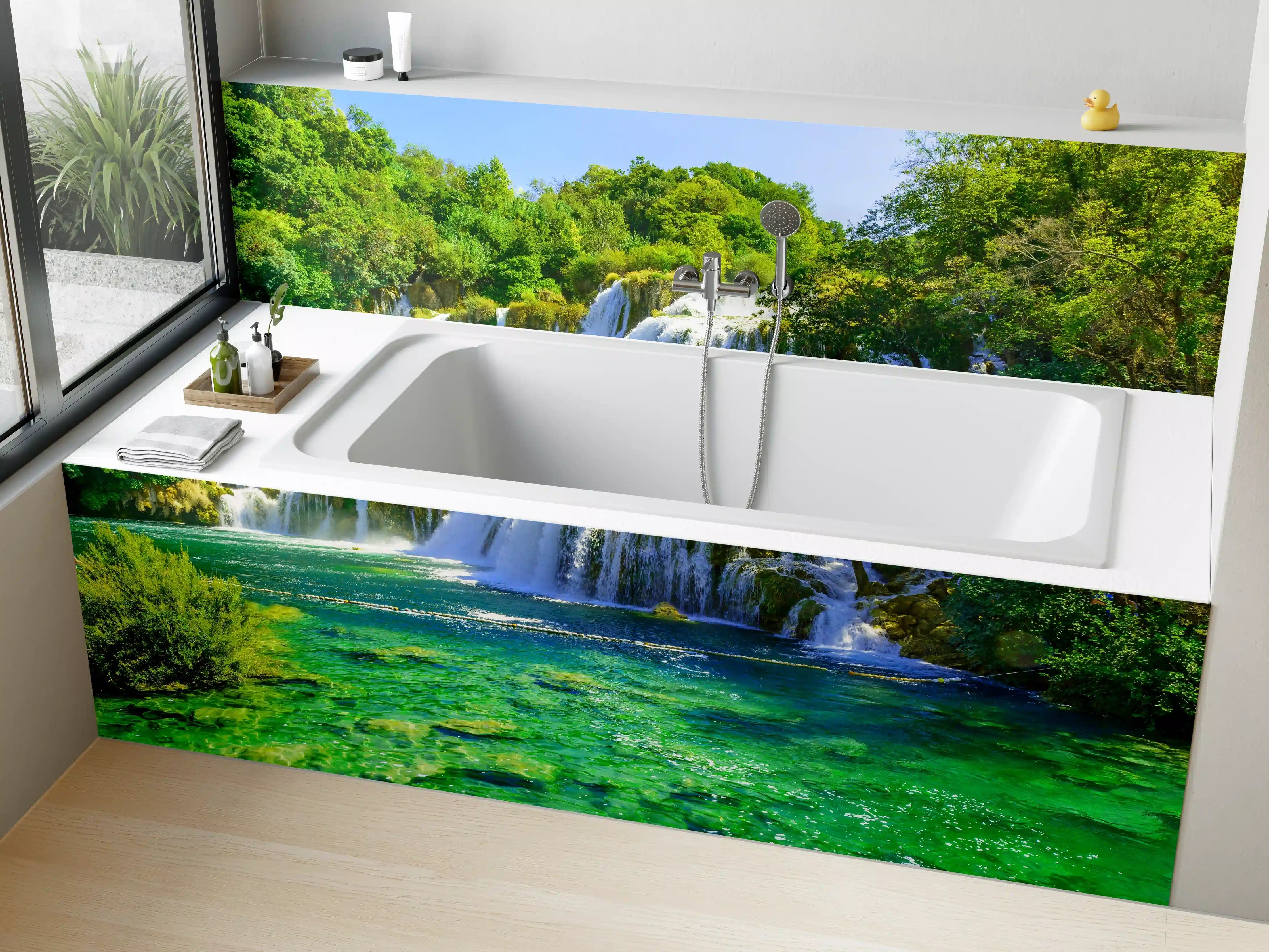 Badewannen-Rückwand - Satte grüne Wasserfälle - Kroatien