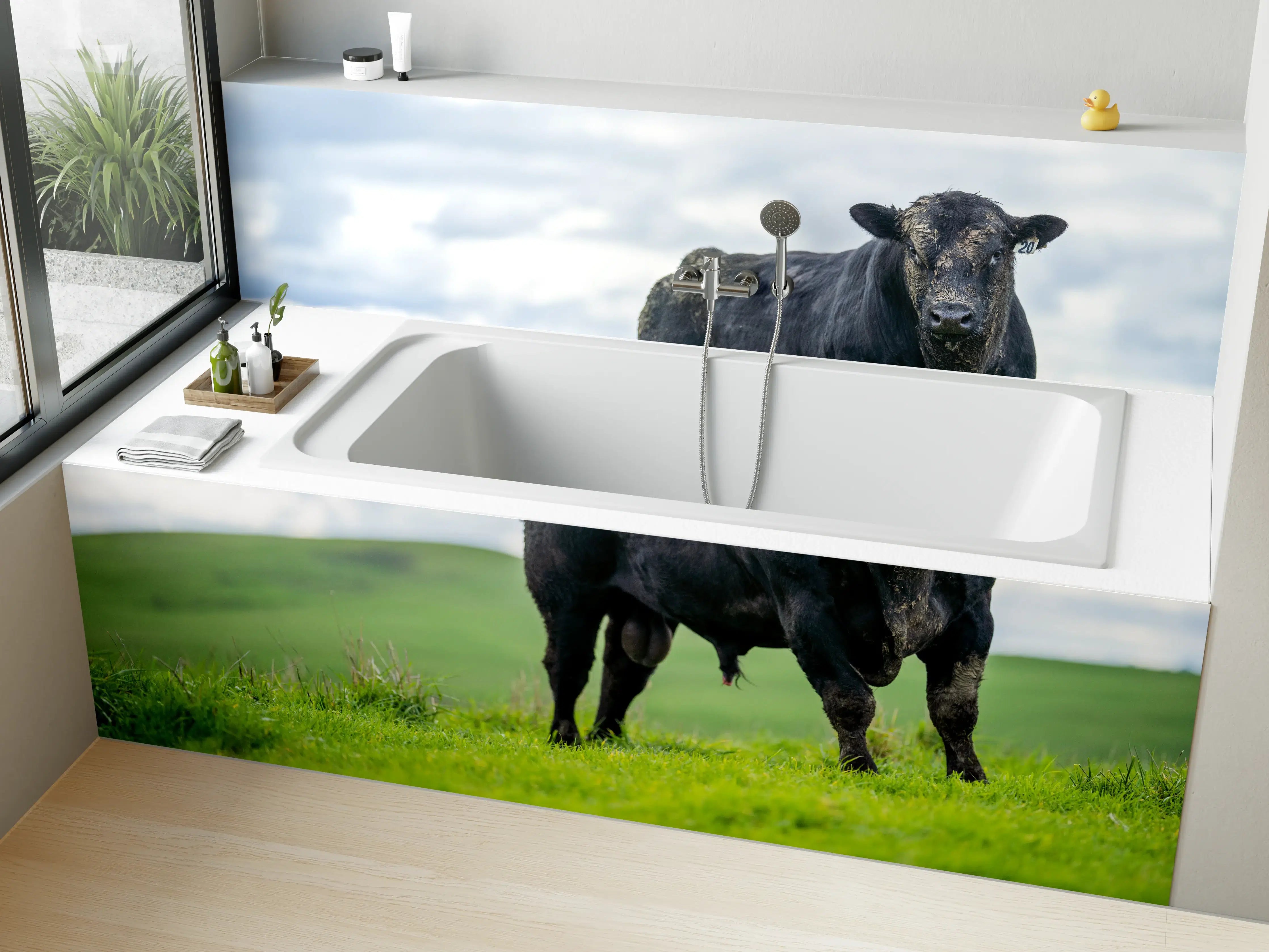Badewannen-Rückwand - Schmutziger Aberdeen Angus