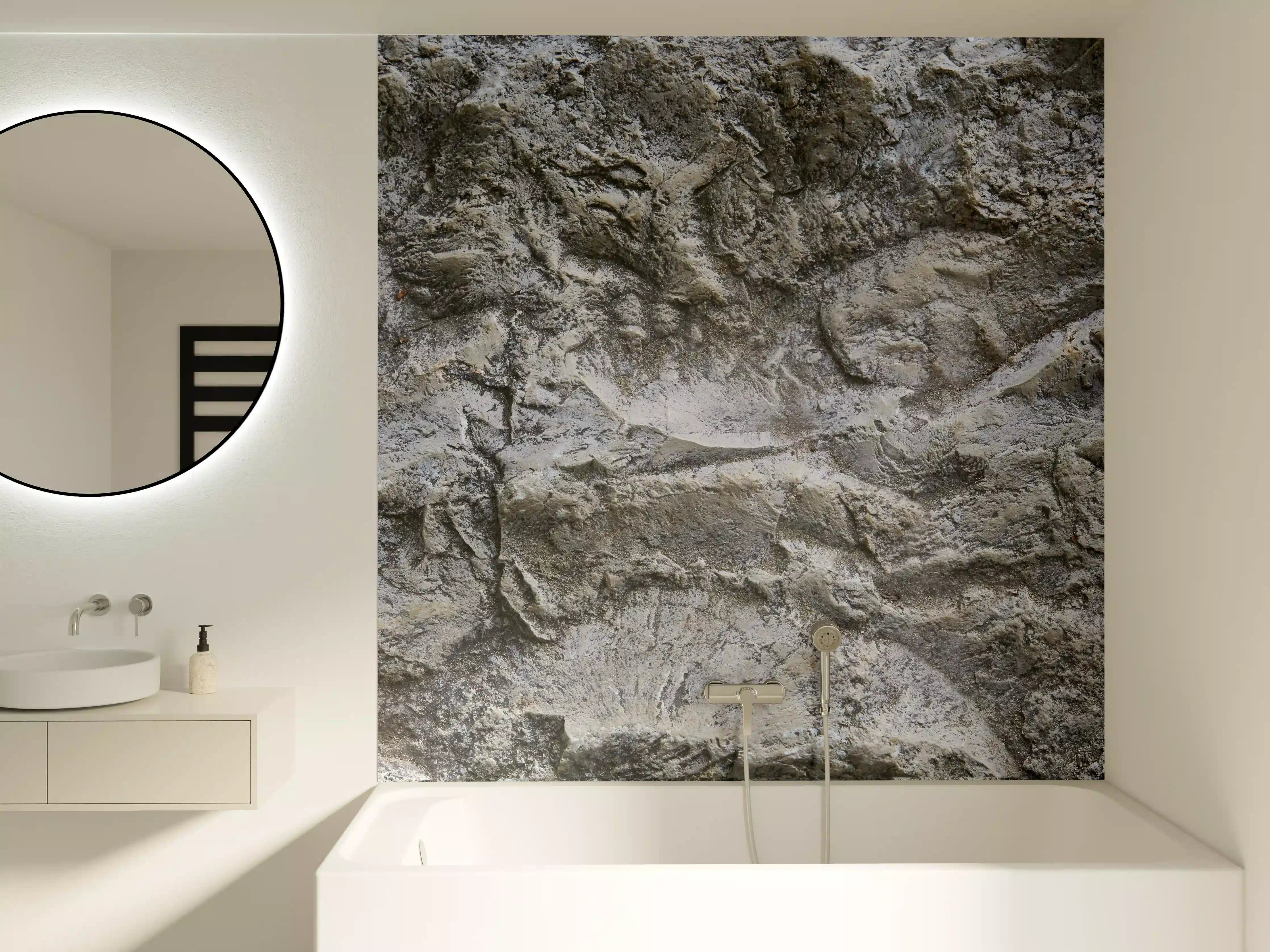 Badewannen-Rückwand - Schöne Felsstruktur - Granit