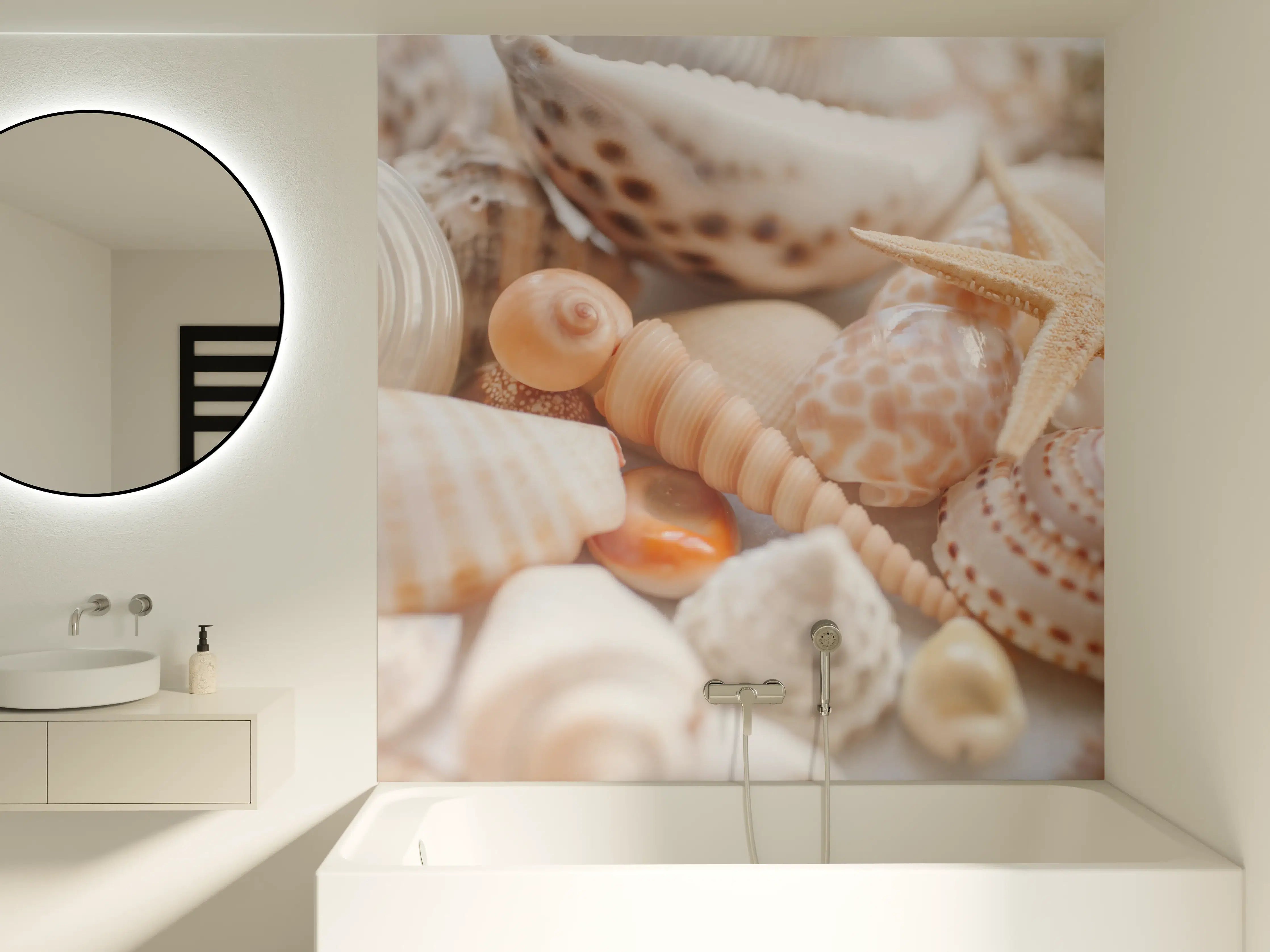 Badewannen-Rückwand - Schöne Muschelsammlung