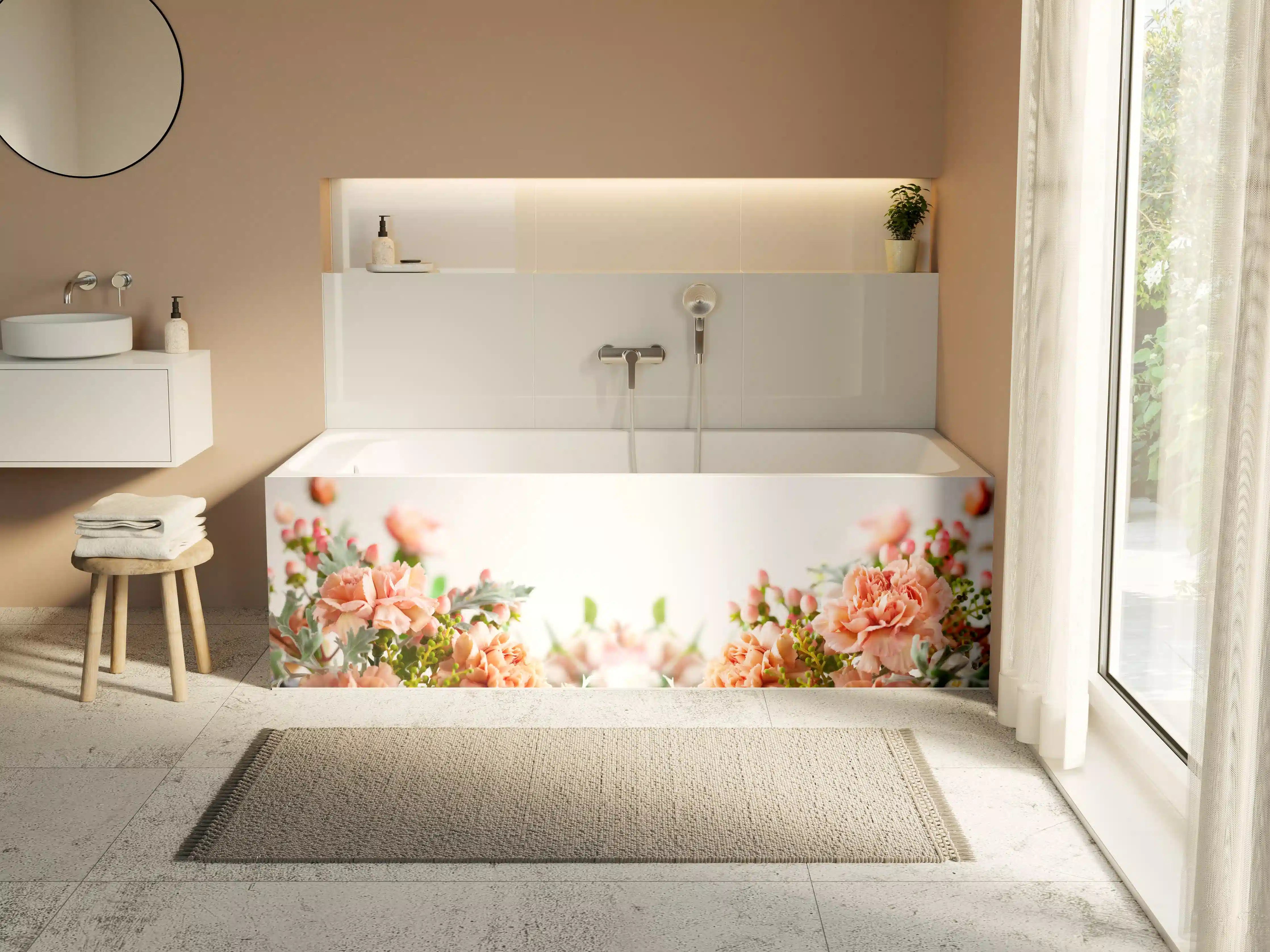 Badewannen-Rückwand - Schöne herbstliche Blumen-Komposition