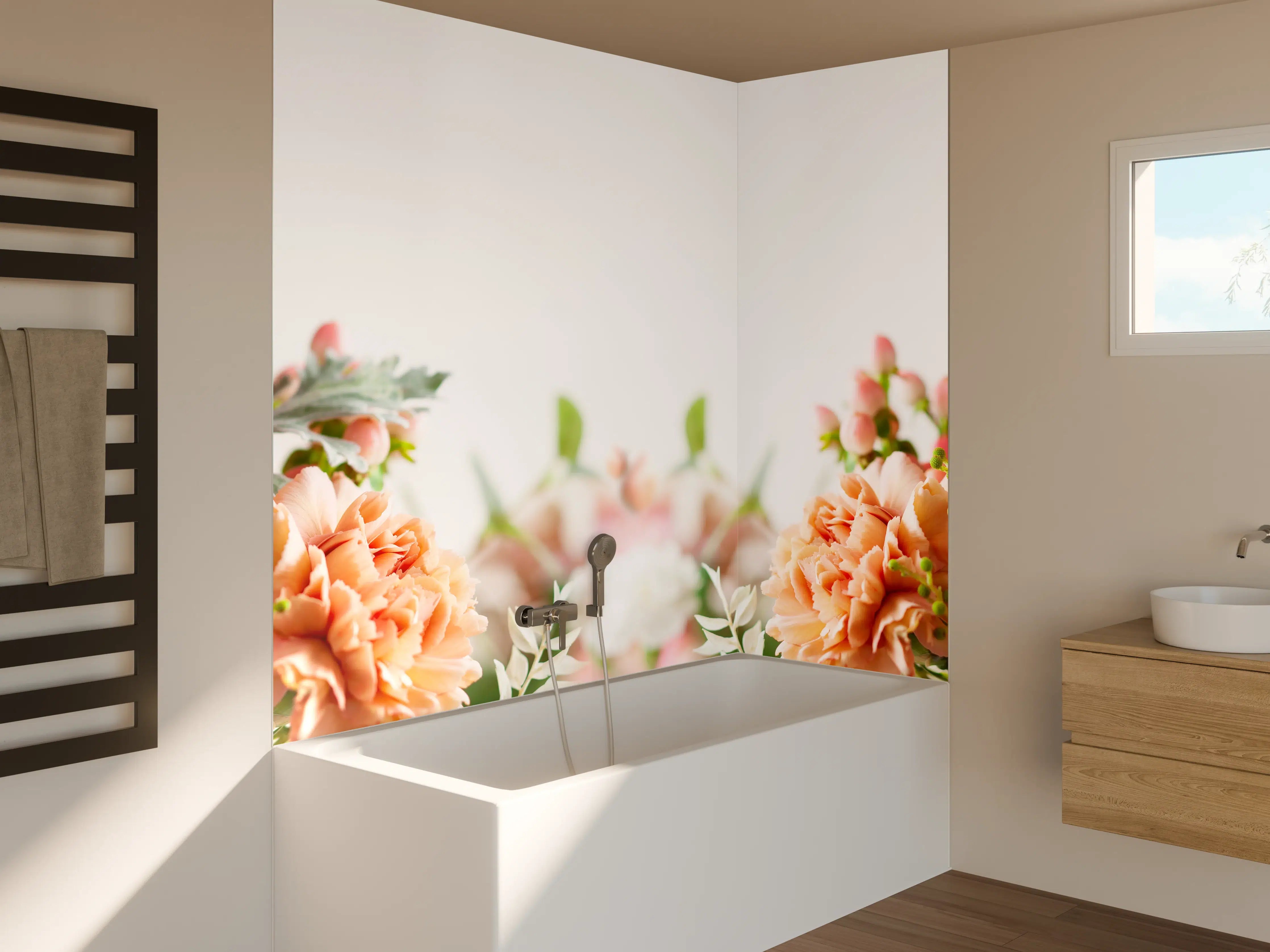 Badewannen-Rückwand - Schöne herbstliche Blumen-Komposition