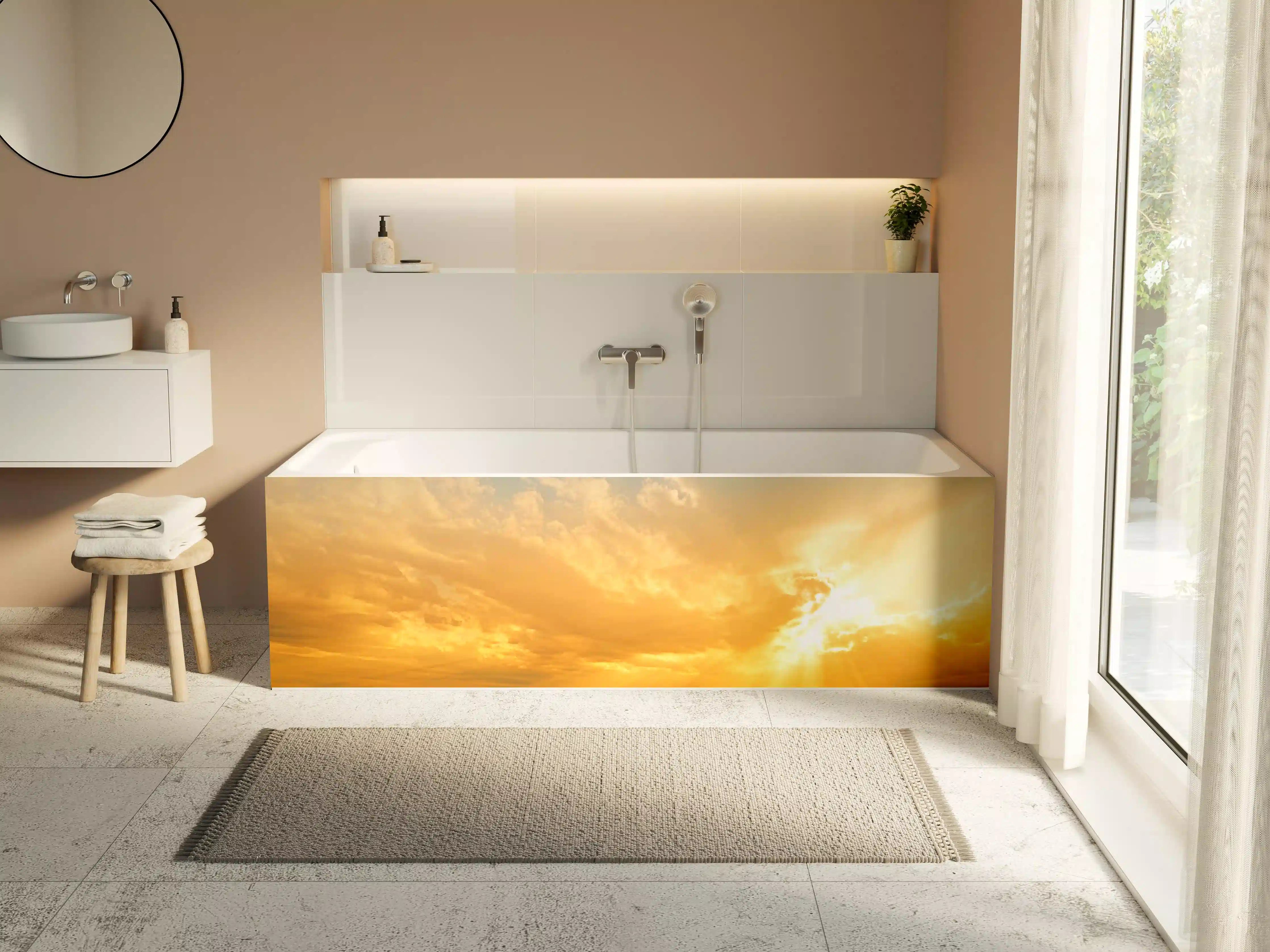 Badewannen-Rückwand - Schöner Blick auf Sonnenuntergang