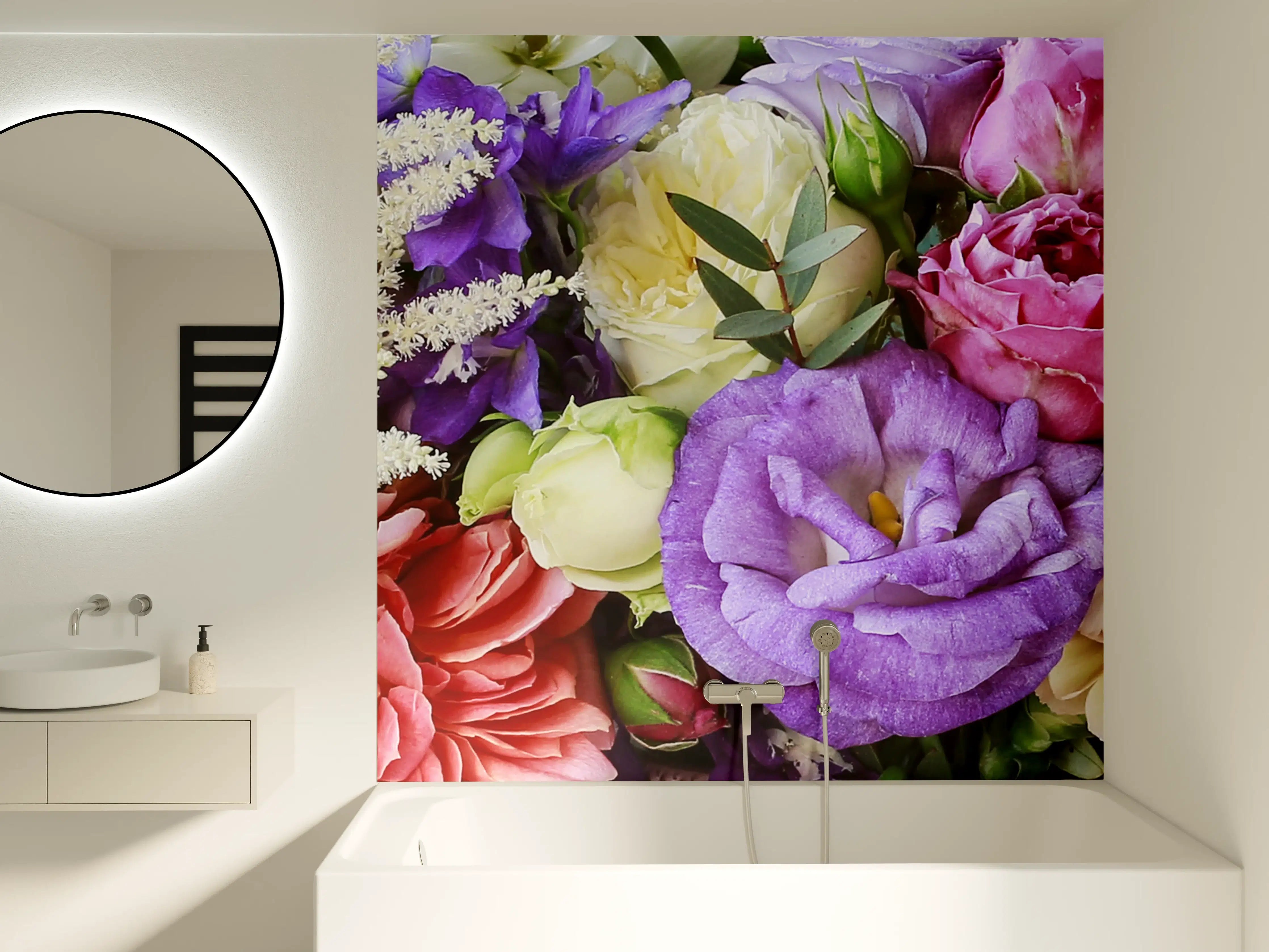 Badewannen-Rückwand - Schöner Blumenstrauß