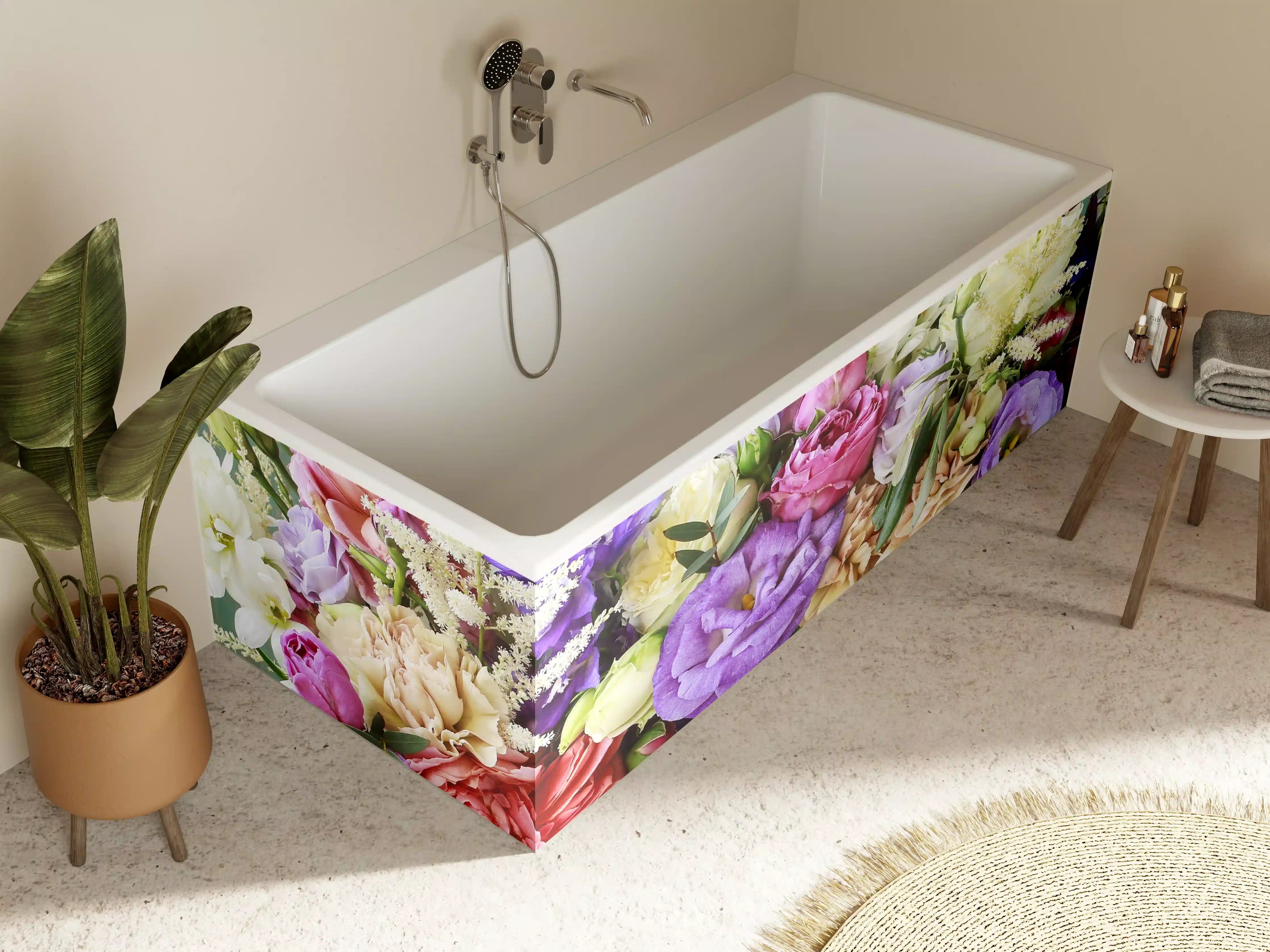 Badewannen-Rückwand - Schöner Blumenstrauß