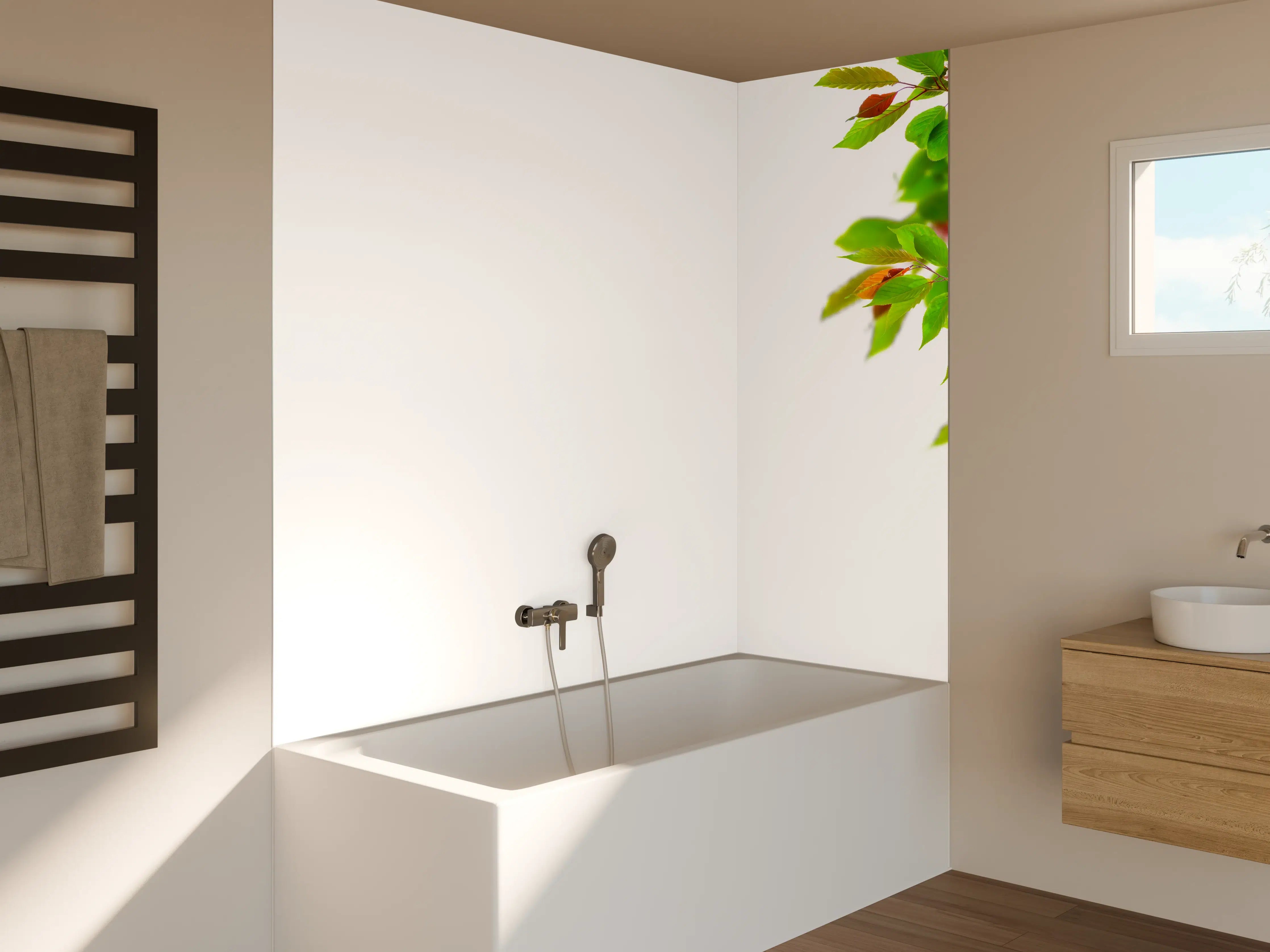 Badewannen-Rückwand - Schöner Kirschblütenast