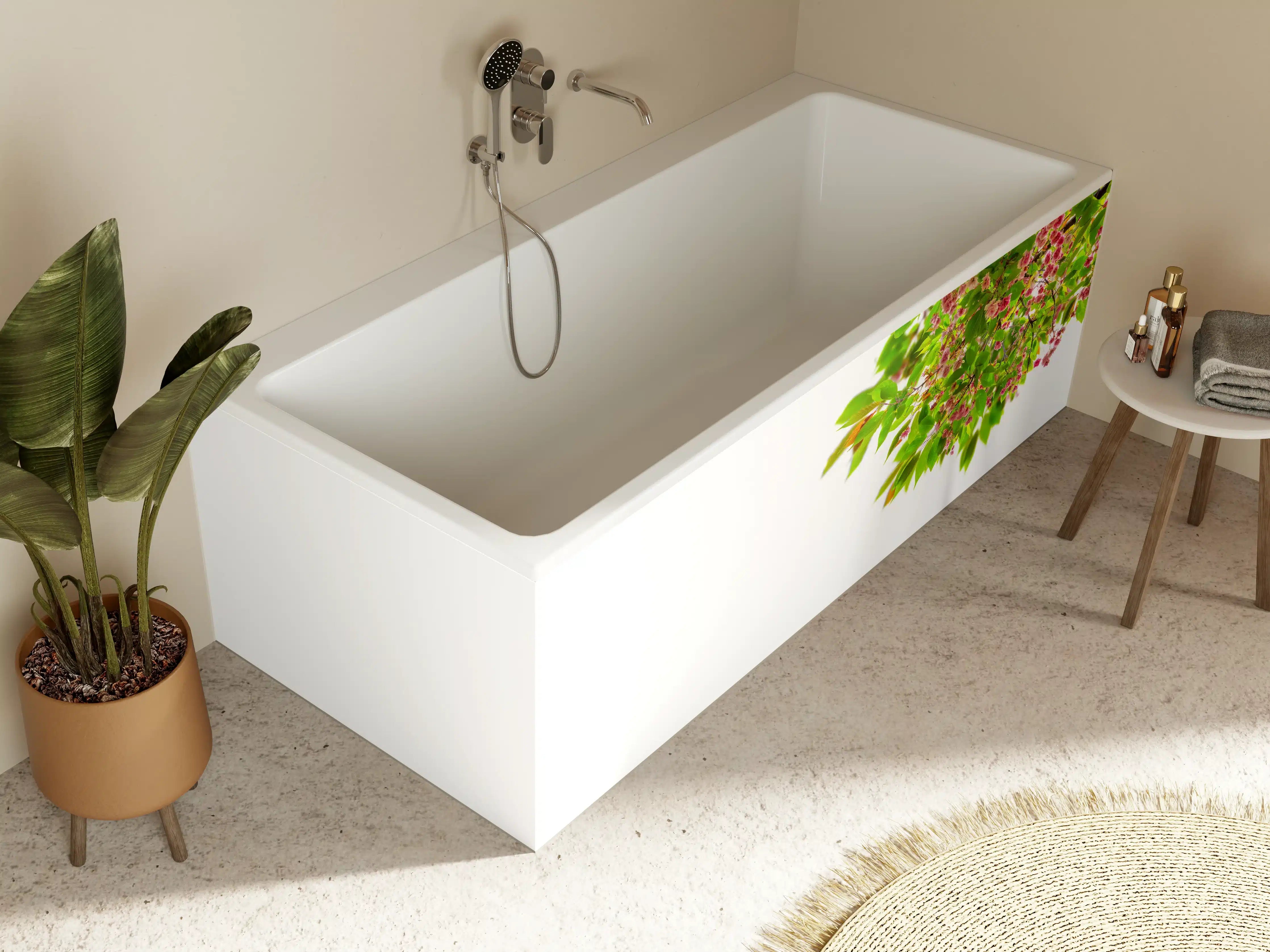 Badewannen-Rückwand - Schöner Kirschblütenast