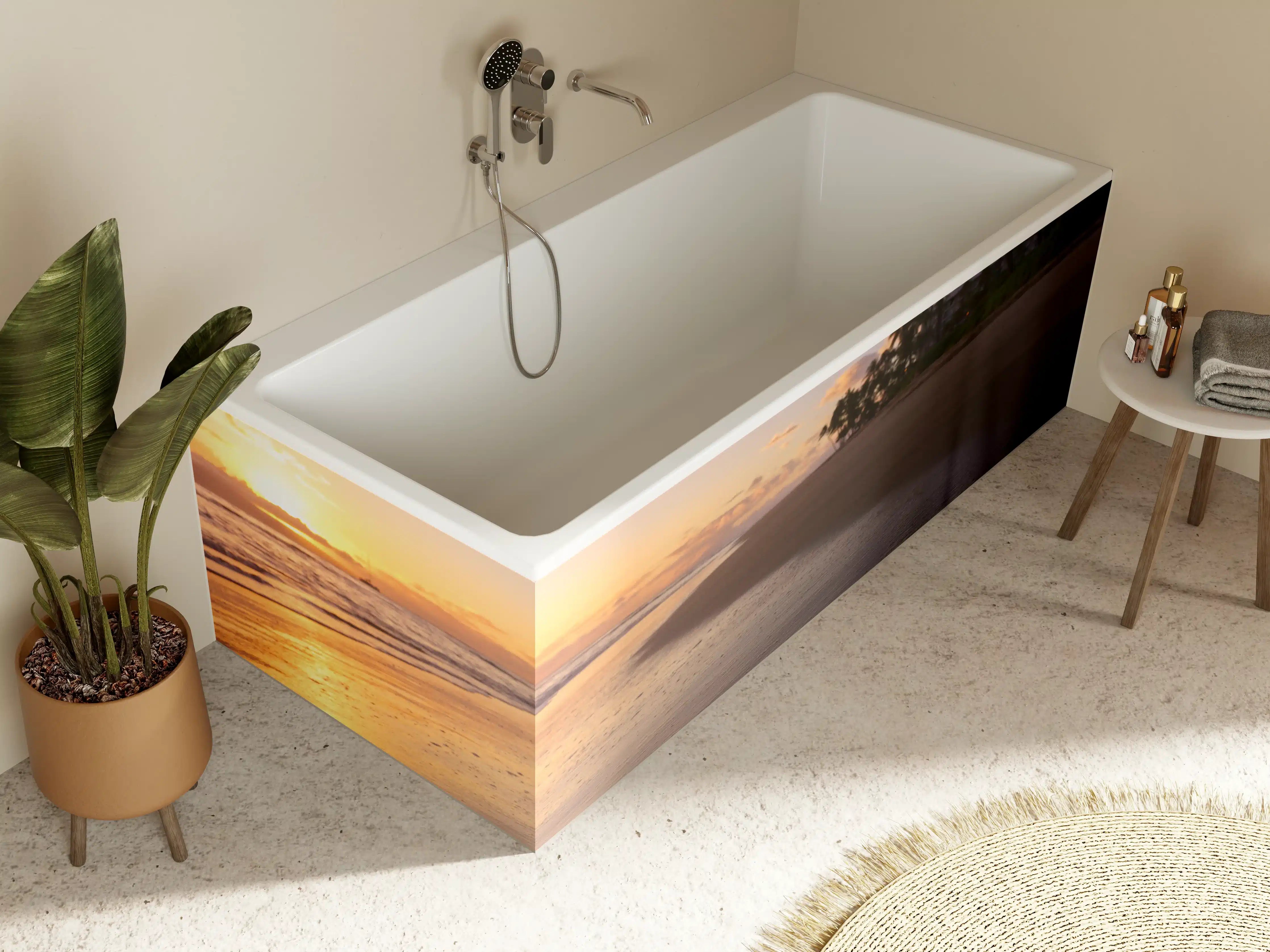 Badewannen-Rückwand - Schöner Sonnenuntergang am Strand von Hawaii