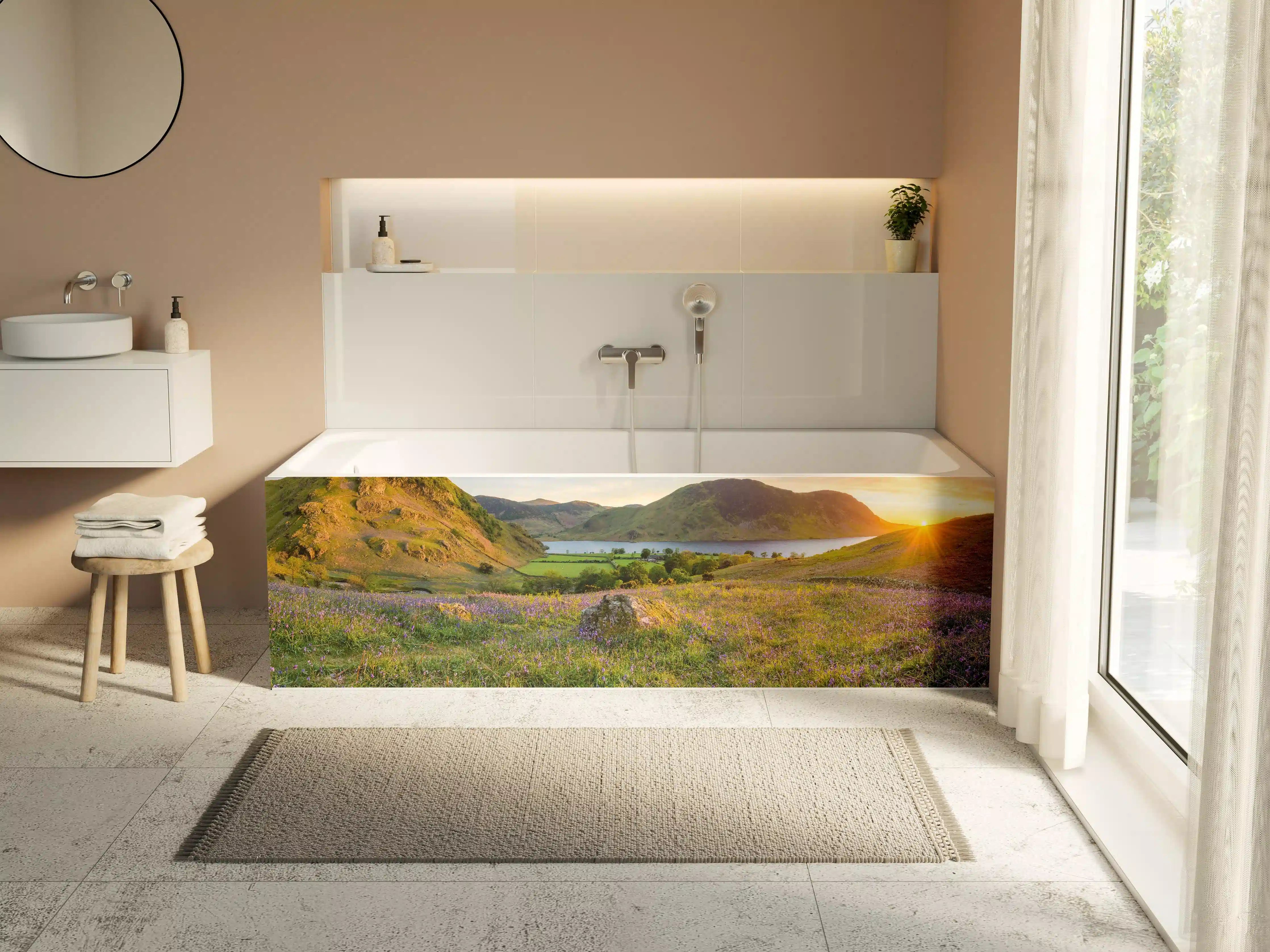 Badewannen-Rückwand - Schöner Sonnenuntergang bei Rannerdale Knots