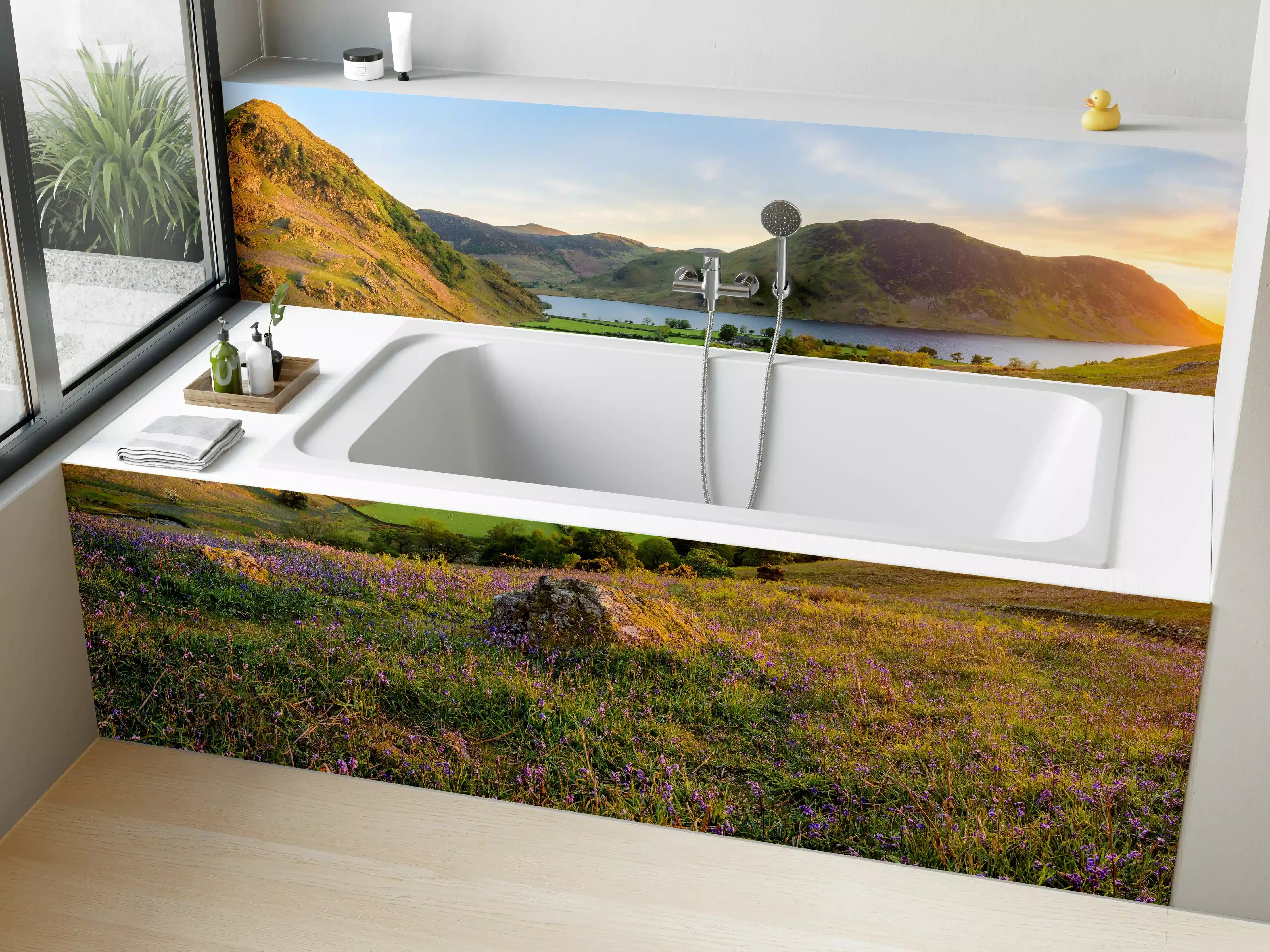 Badewannen-Rückwand - Schöner Sonnenuntergang bei Rannerdale Knots