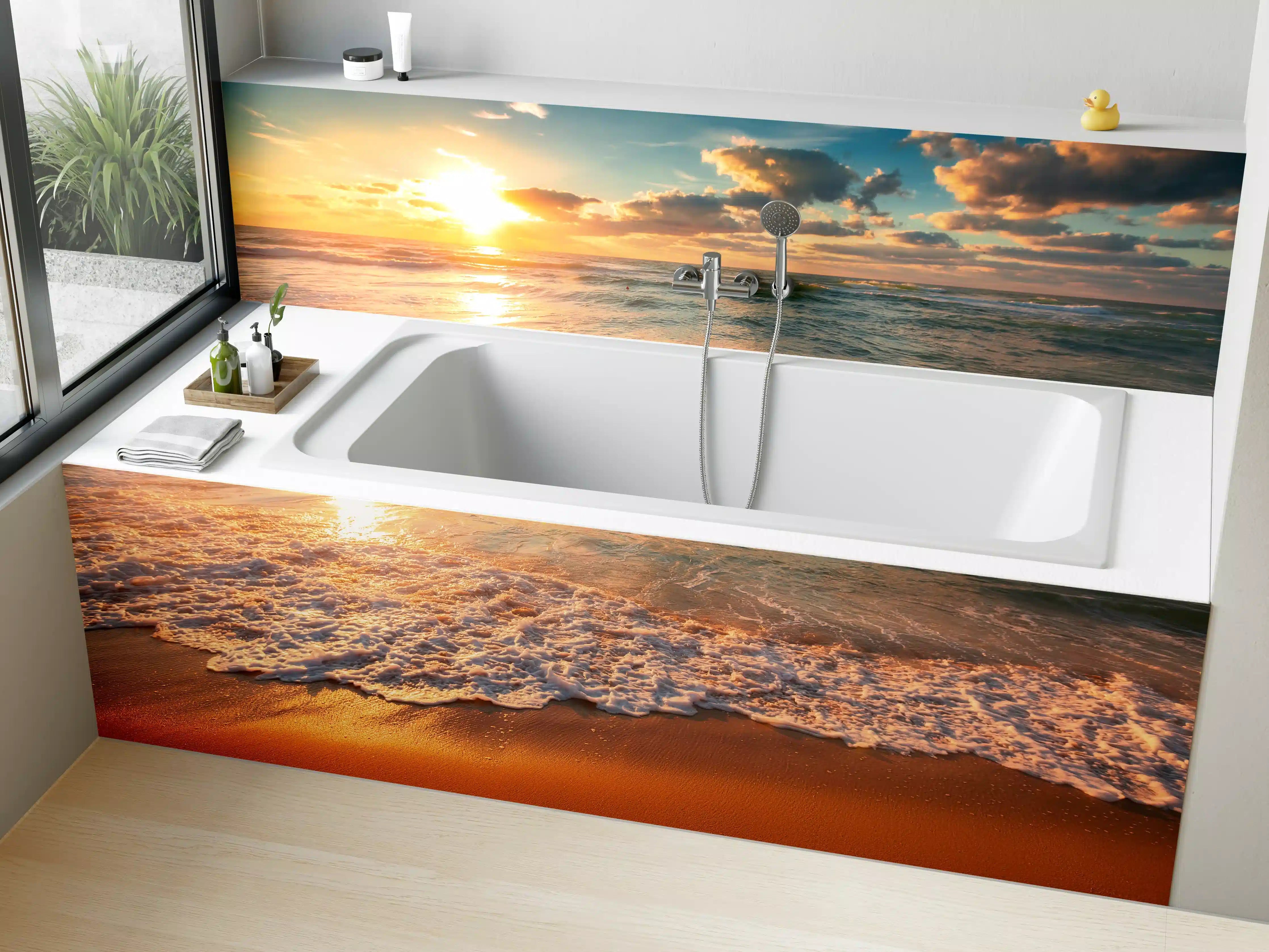 Badewannen-Rückwand - Schönes Sonnenlicht am Strand