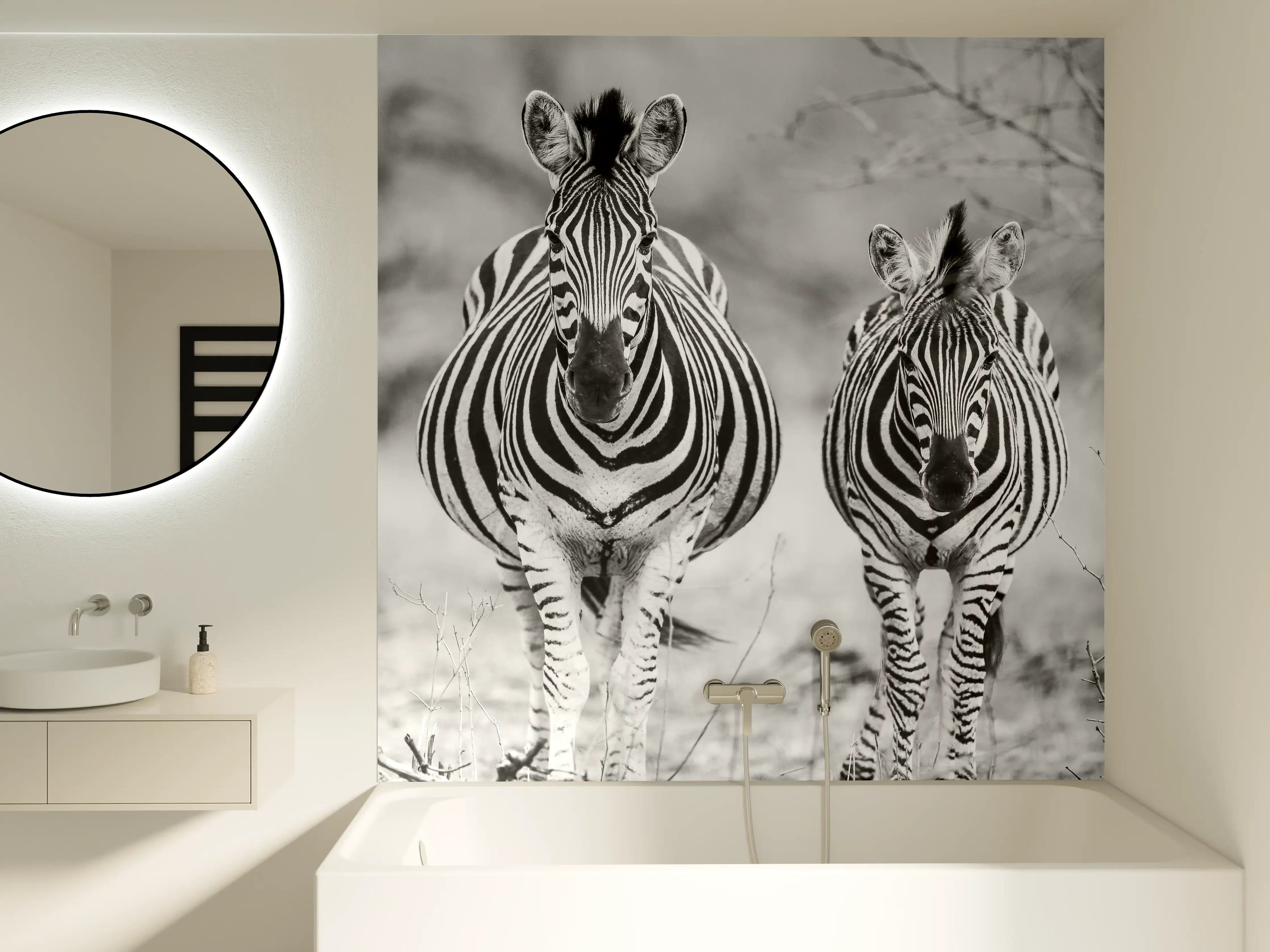 Badewannen-Rückwand - Schwarz-Weiß Zebrapaar