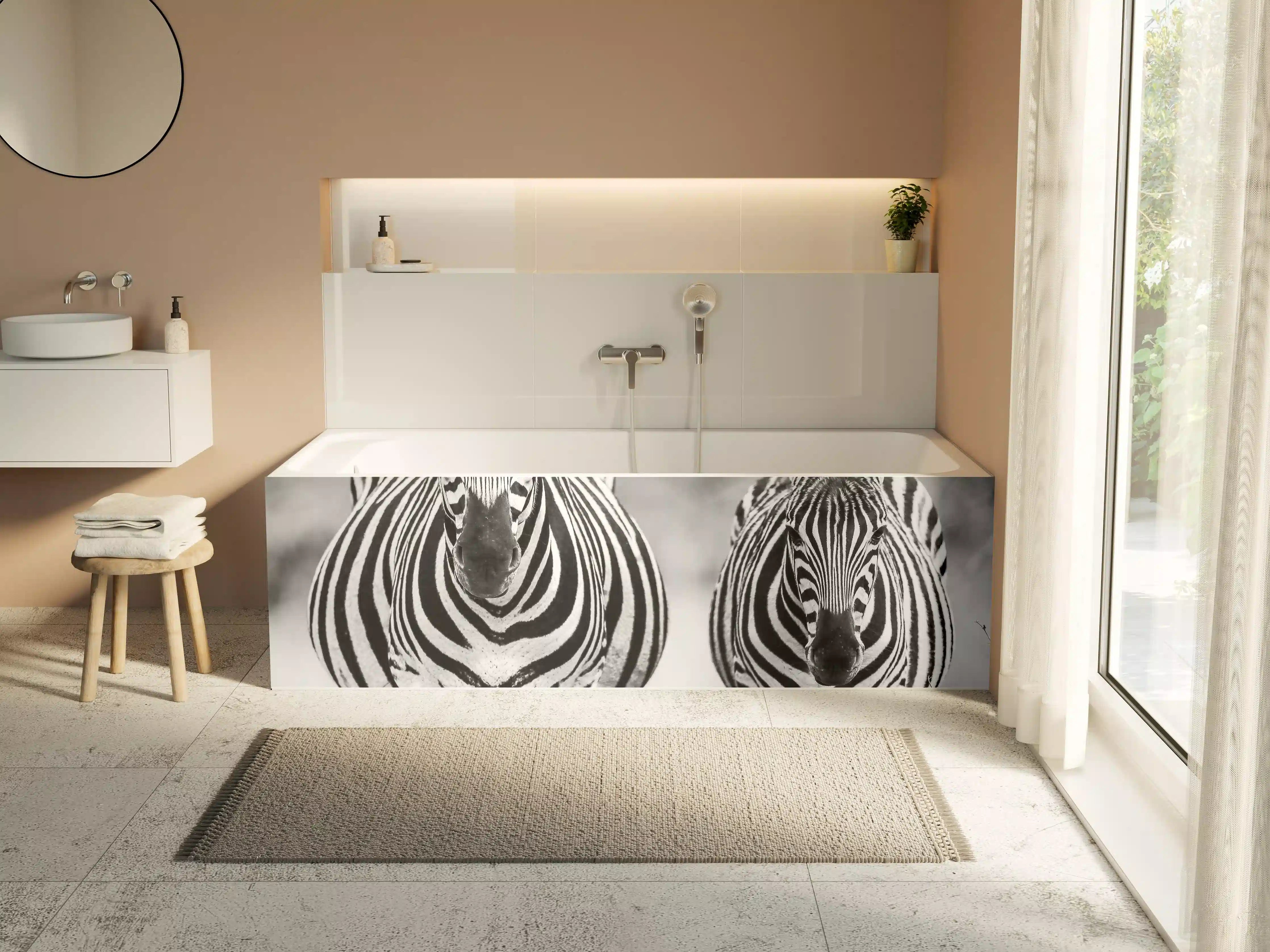 Badewannen-Rückwand - Schwarz-Weiß Zebrapaar