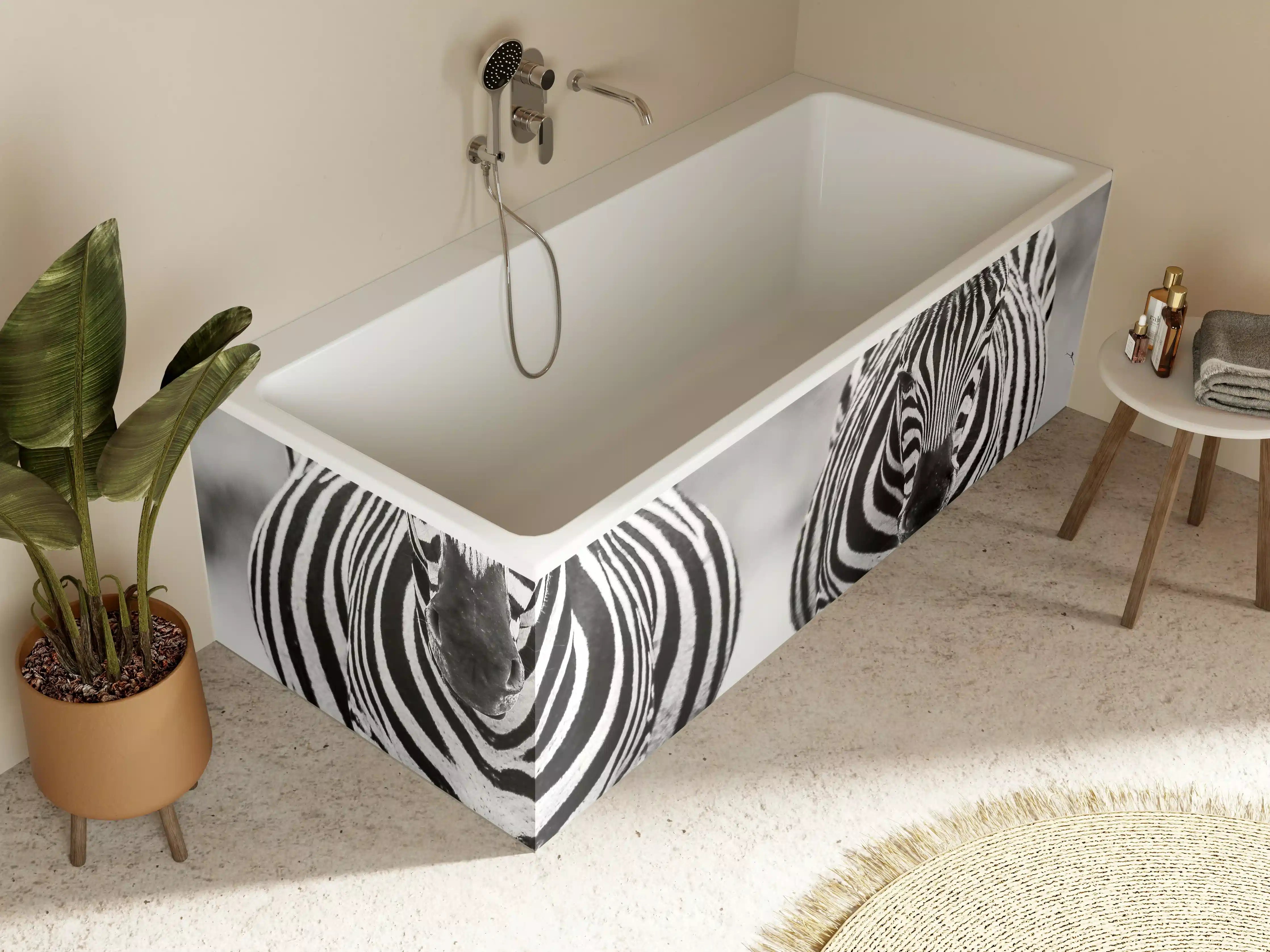 Badewannen-Rückwand - Schwarz-Weiß Zebrapaar