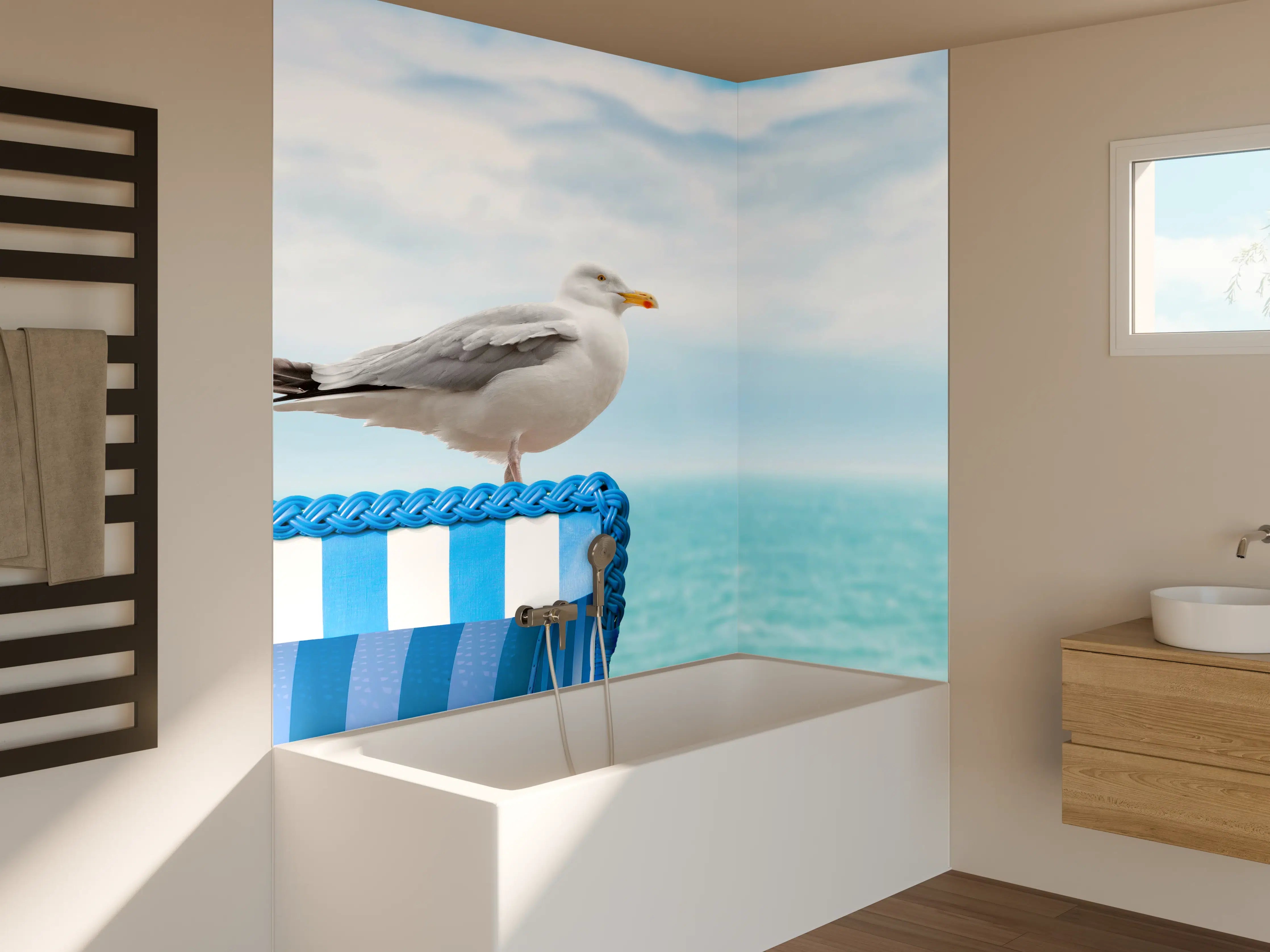 Badewannen-Rückwand - Seagull by the Beach Chair