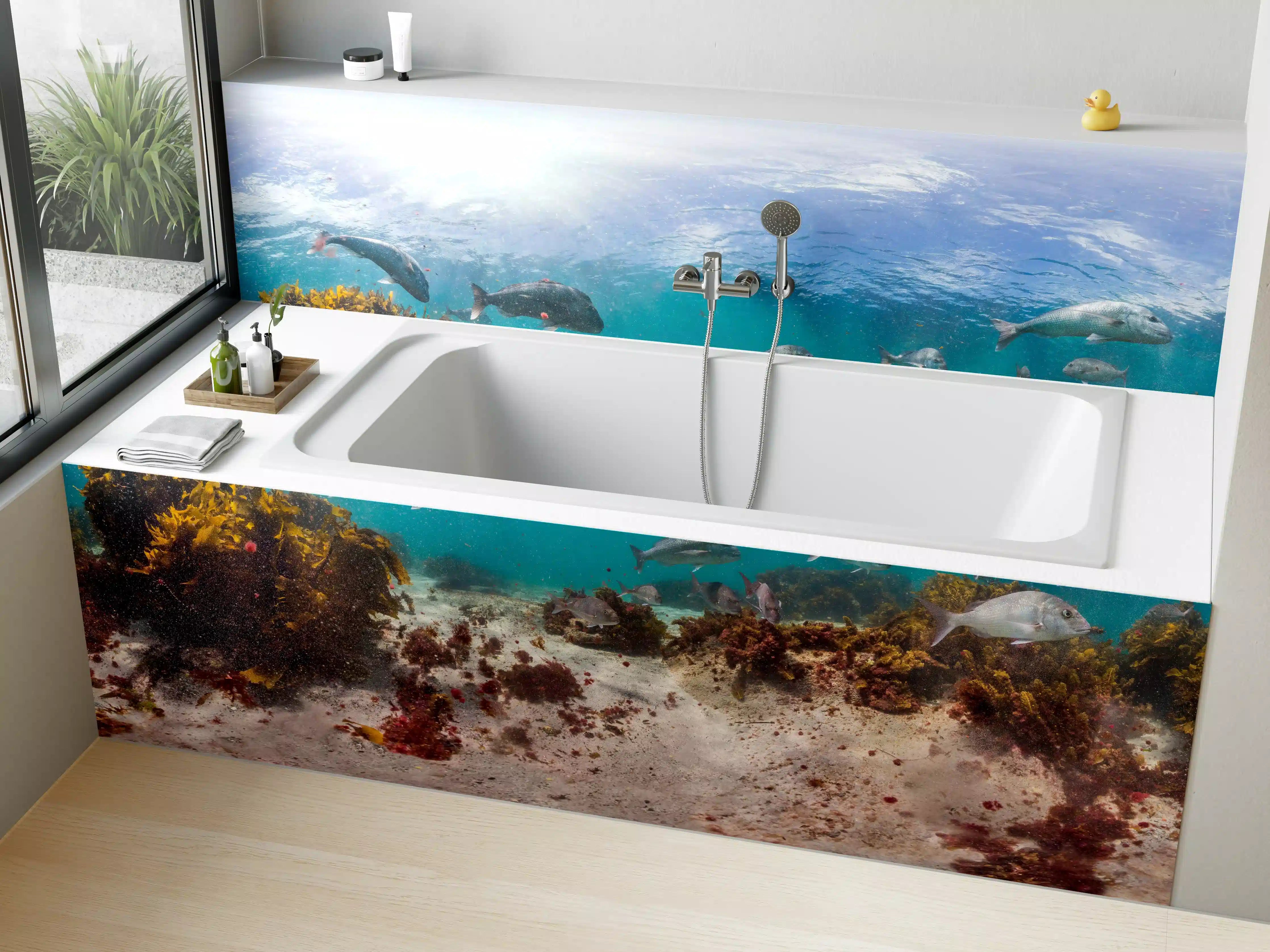 Badewannen-Rückwand - Seetang und Fisch in Neuseeland