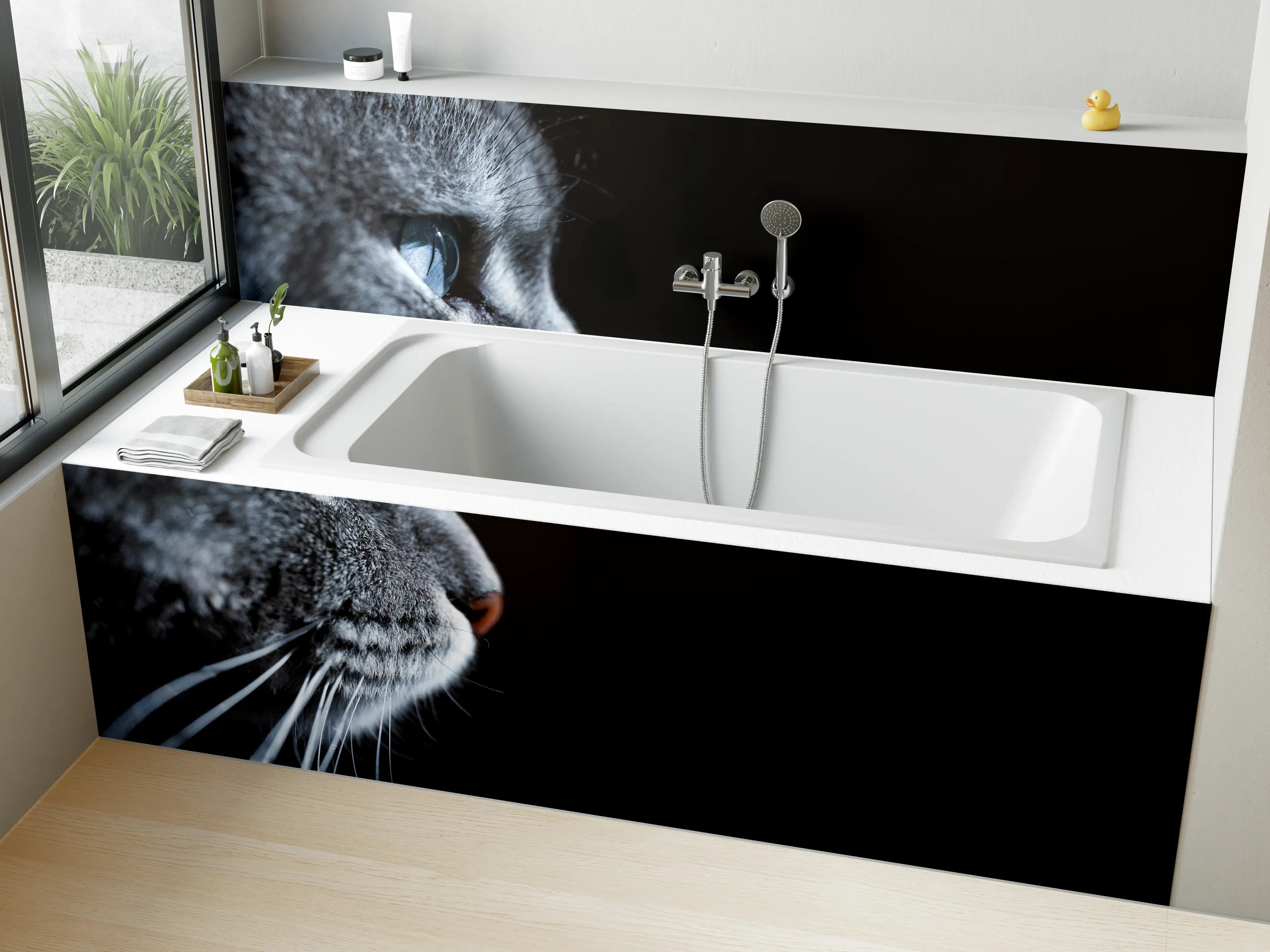 Badewannen-Rückwand - Seitliches Katzen-Portrait