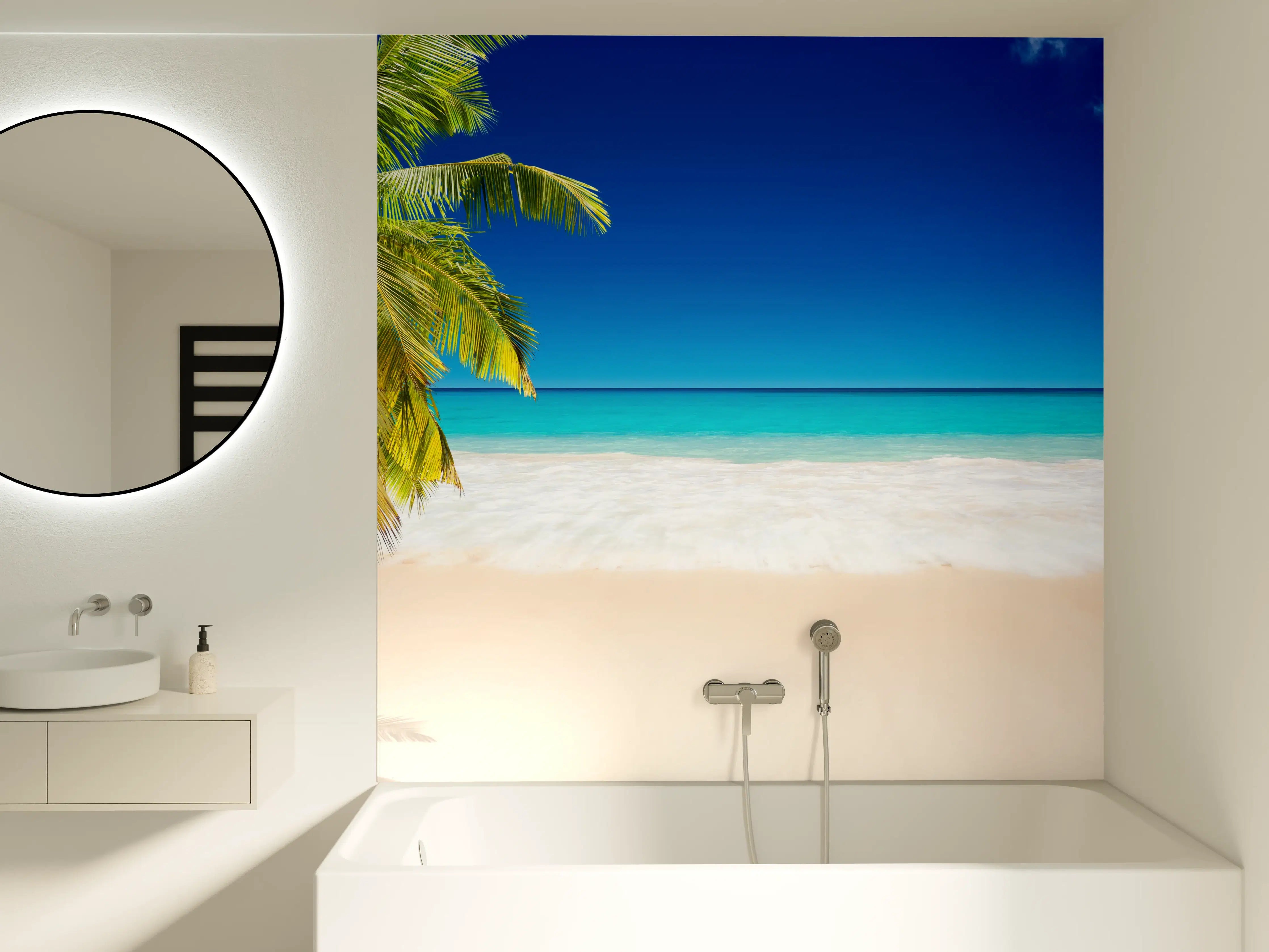 Badewannen-Rückwand - Seychellen Strand