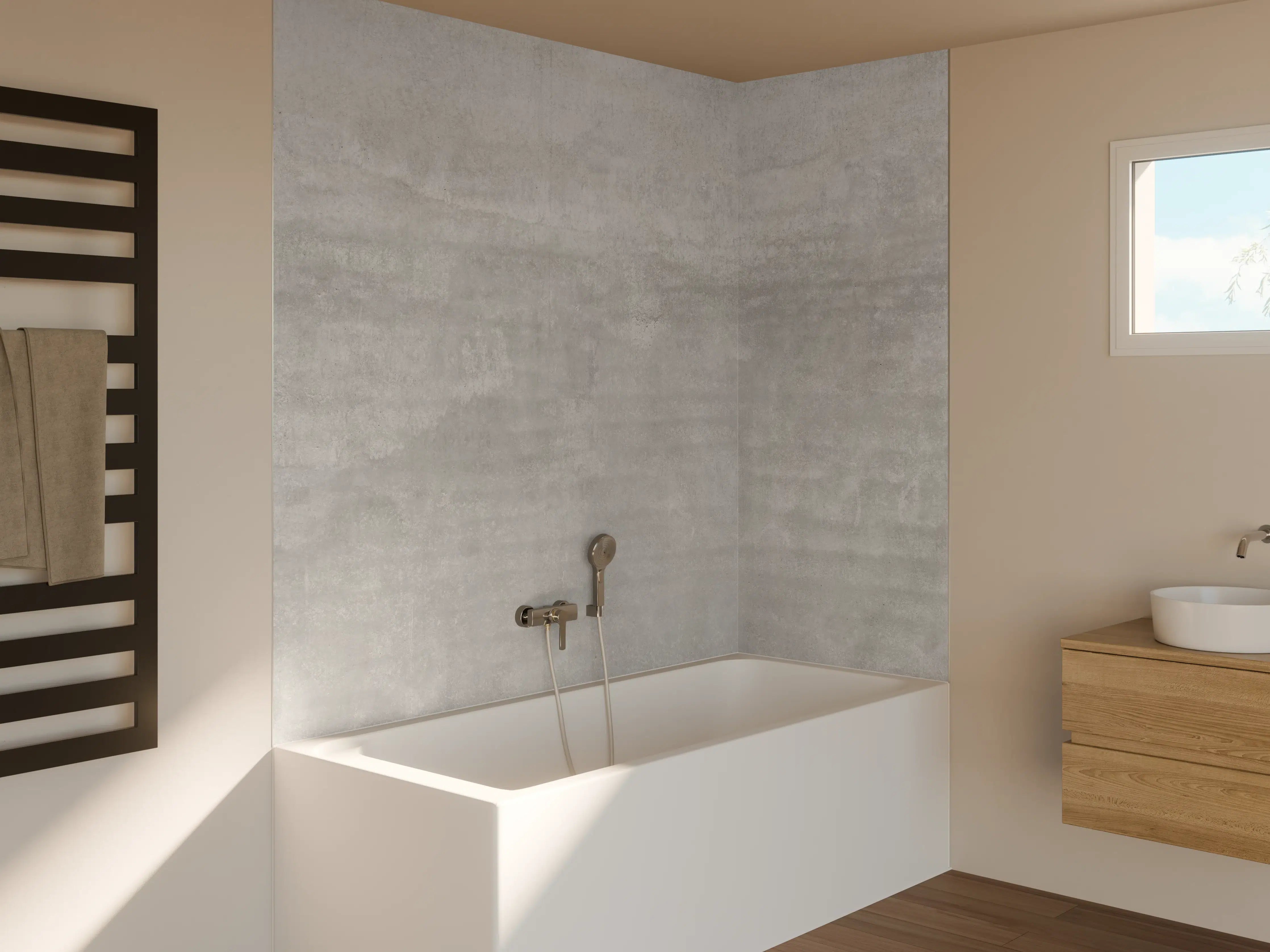 Badewannen-Rückwand - Sicht-Beton Textur