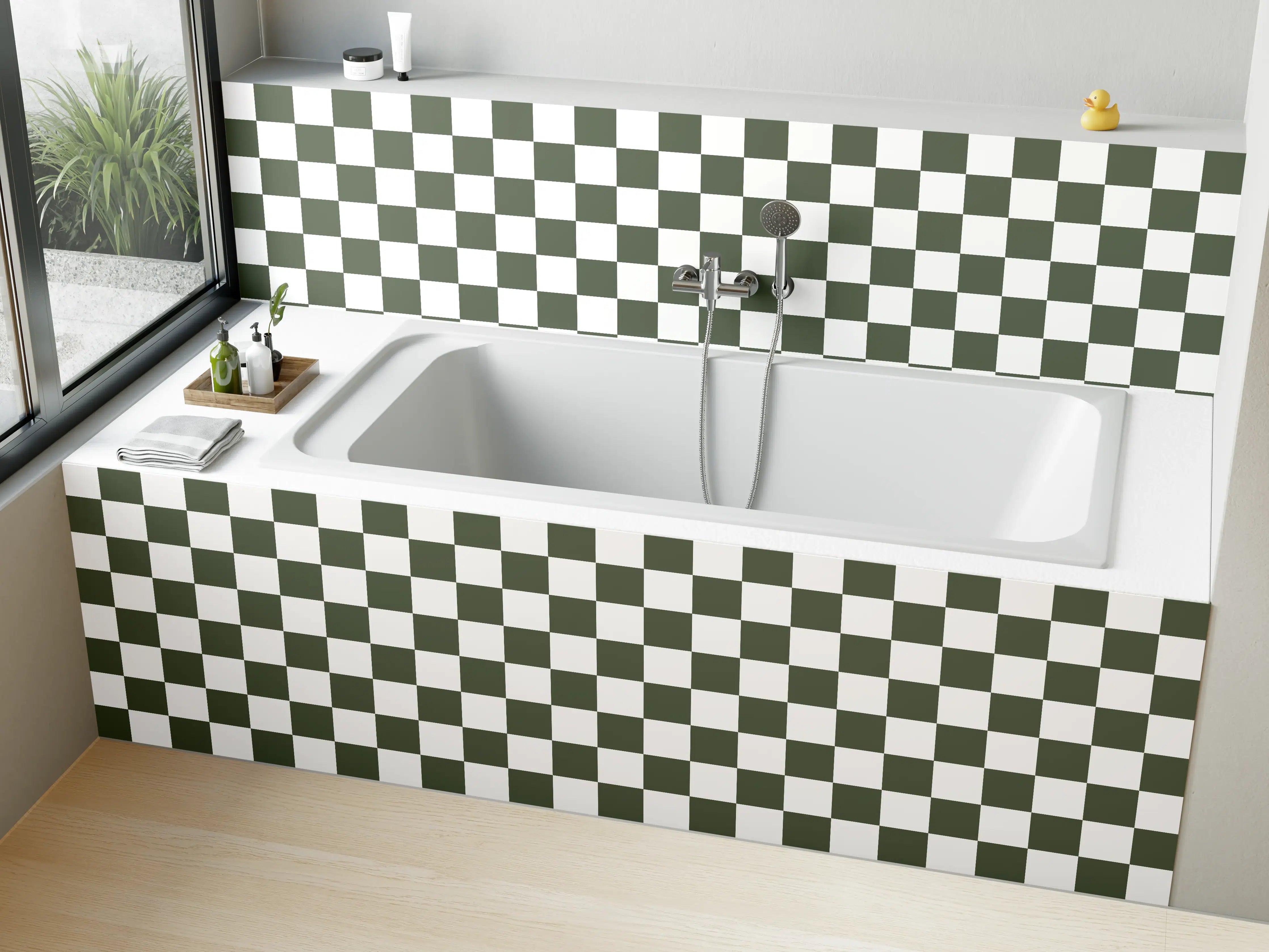 Badewannen-Rückwand - Silbergraue Marmor-Optik