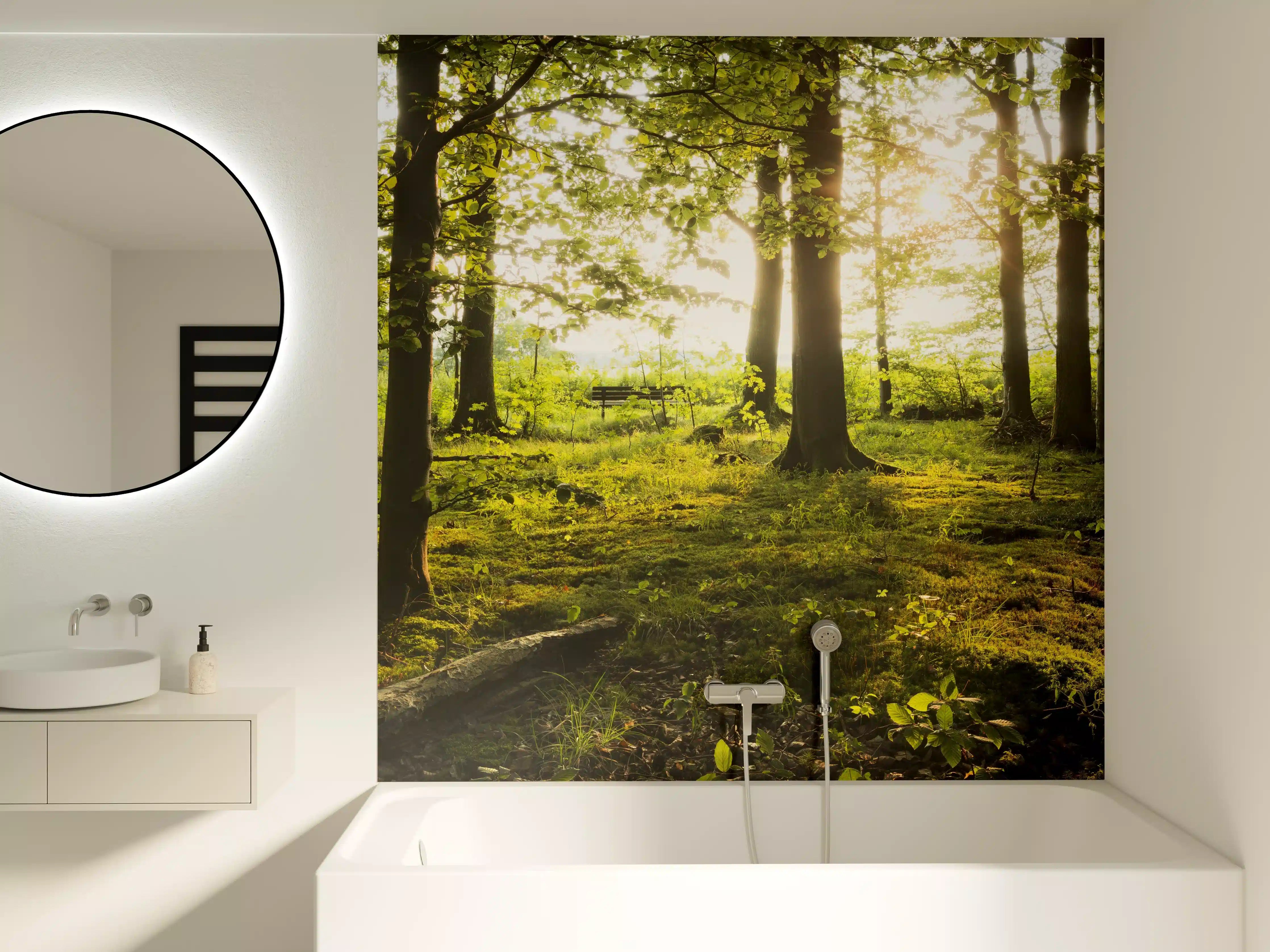 Badewannen-Rückwand - Sommer Wald