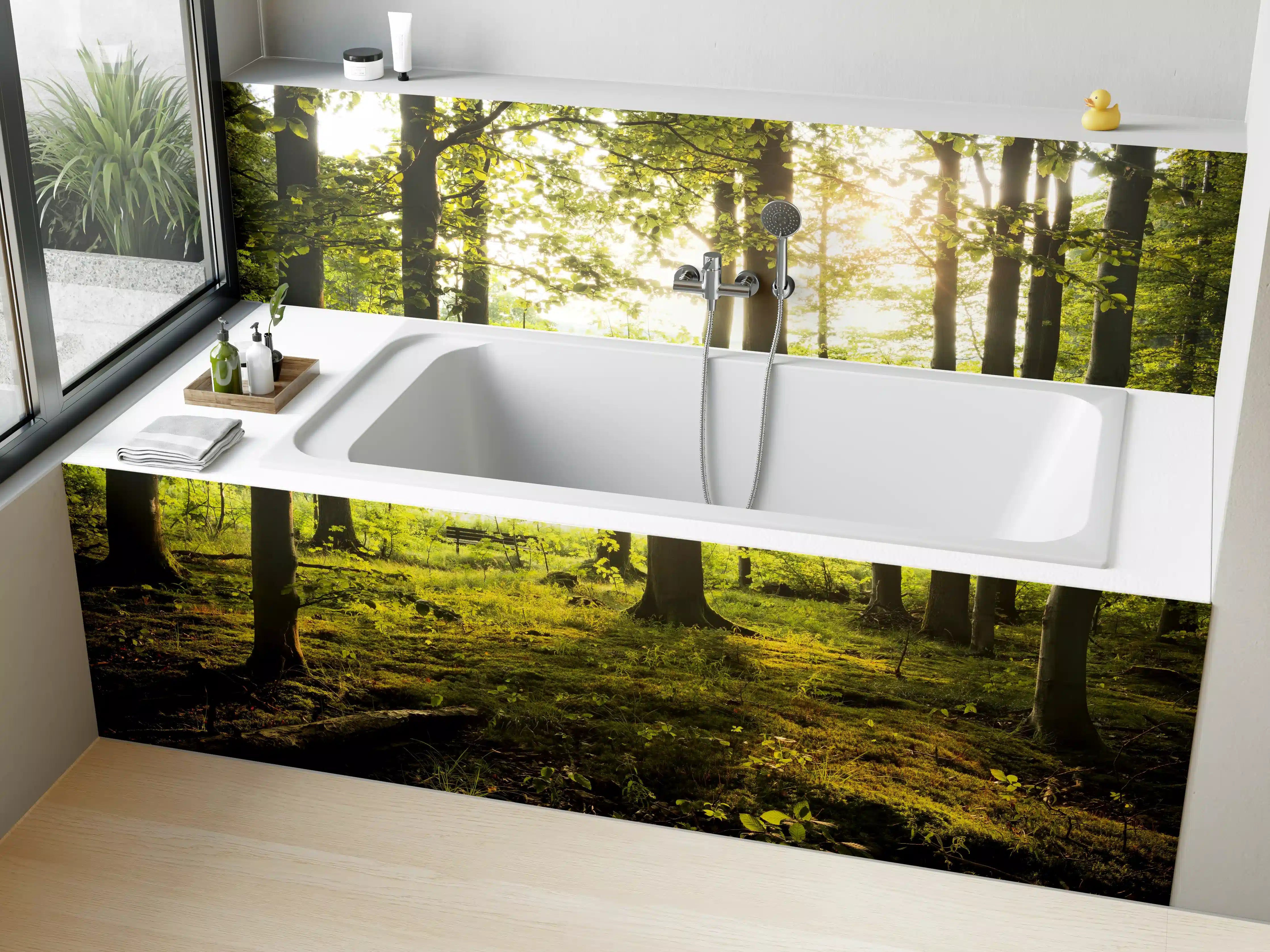 Badewannen-Rückwand - Sommer Wald