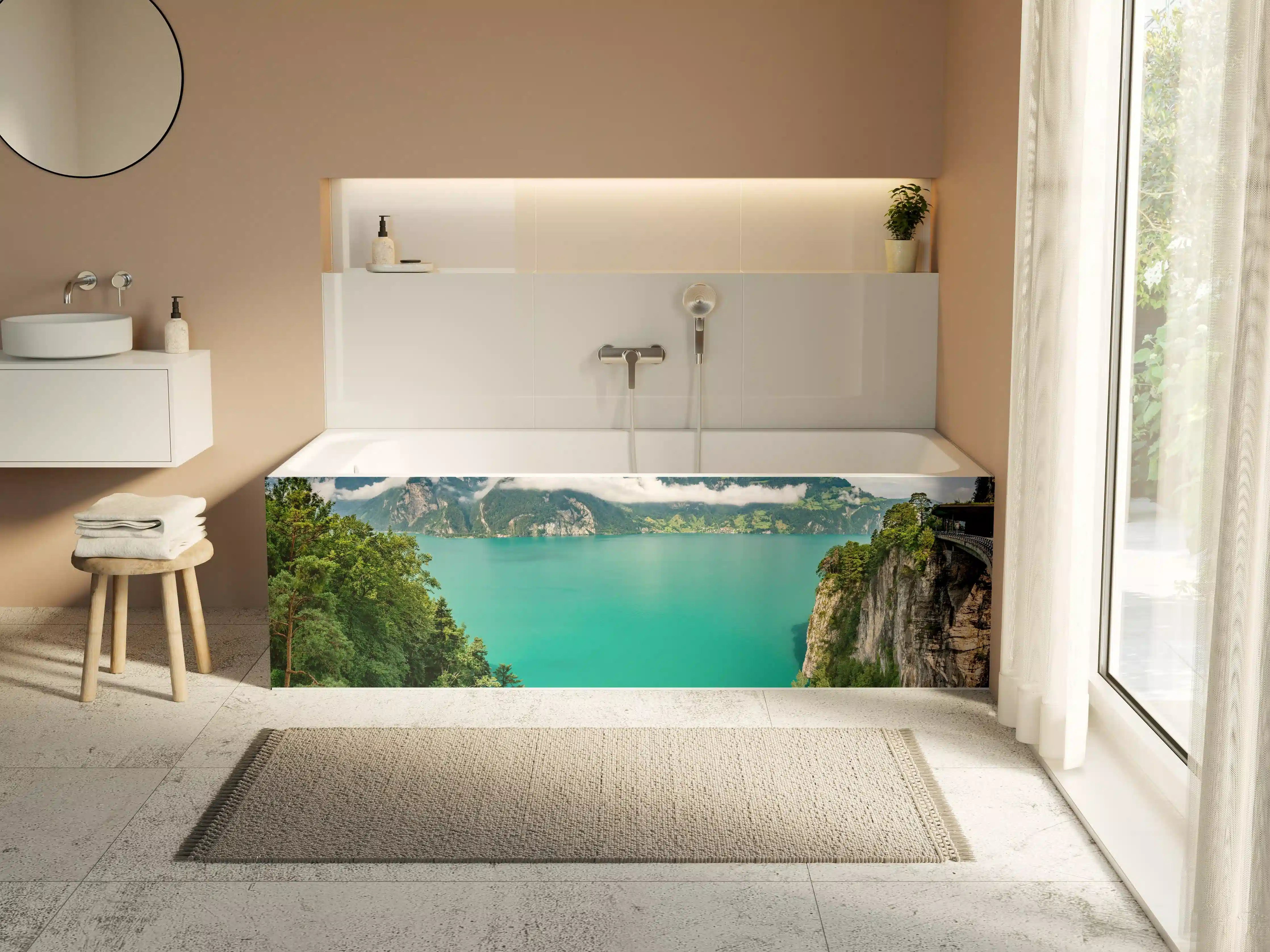 Badewannen-Rückwand - Sommeralpen im Blick- Schweiz