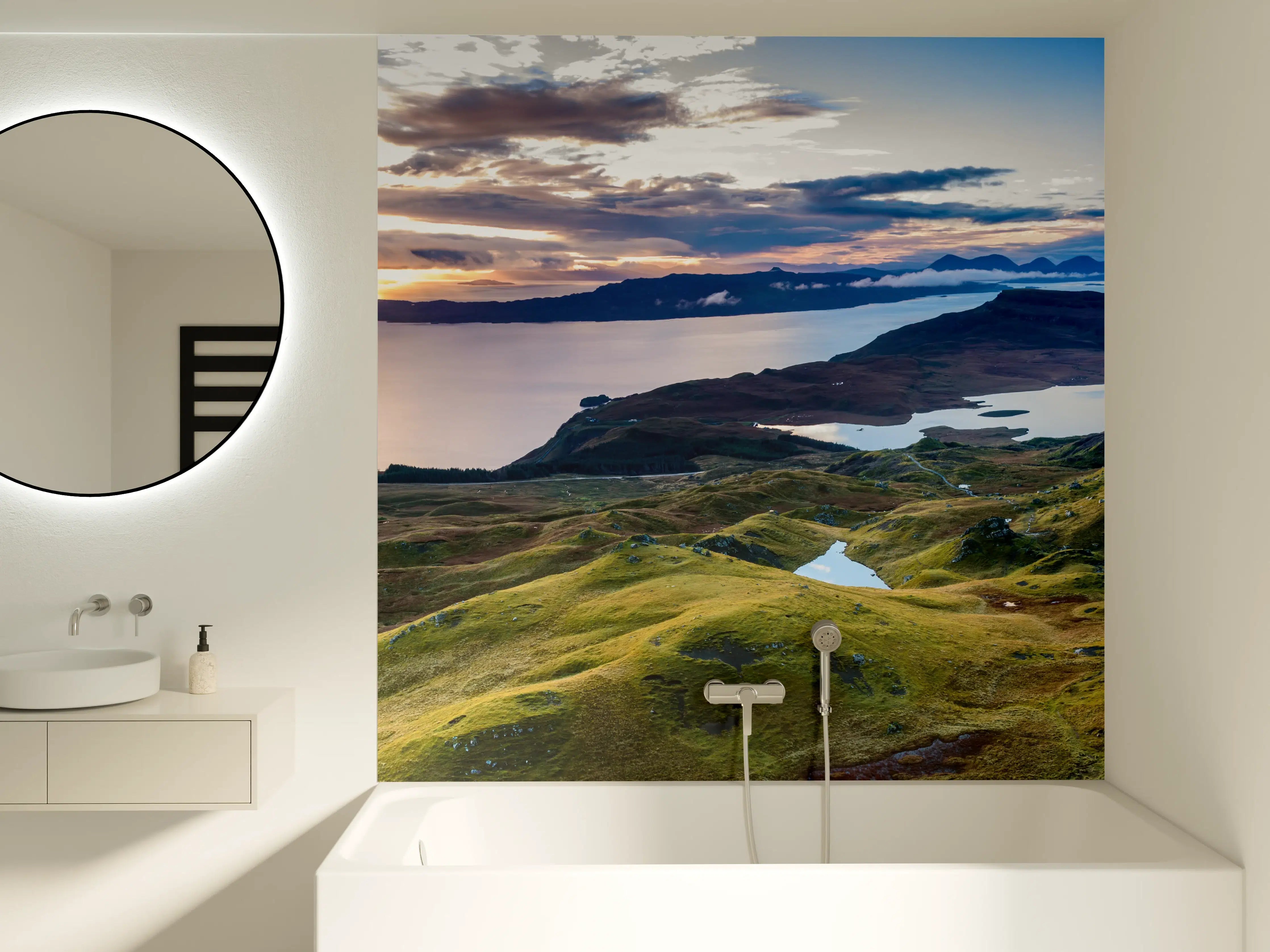 Badewannen-Rückwand - Sonnenaufgang auf der Isle of Skye