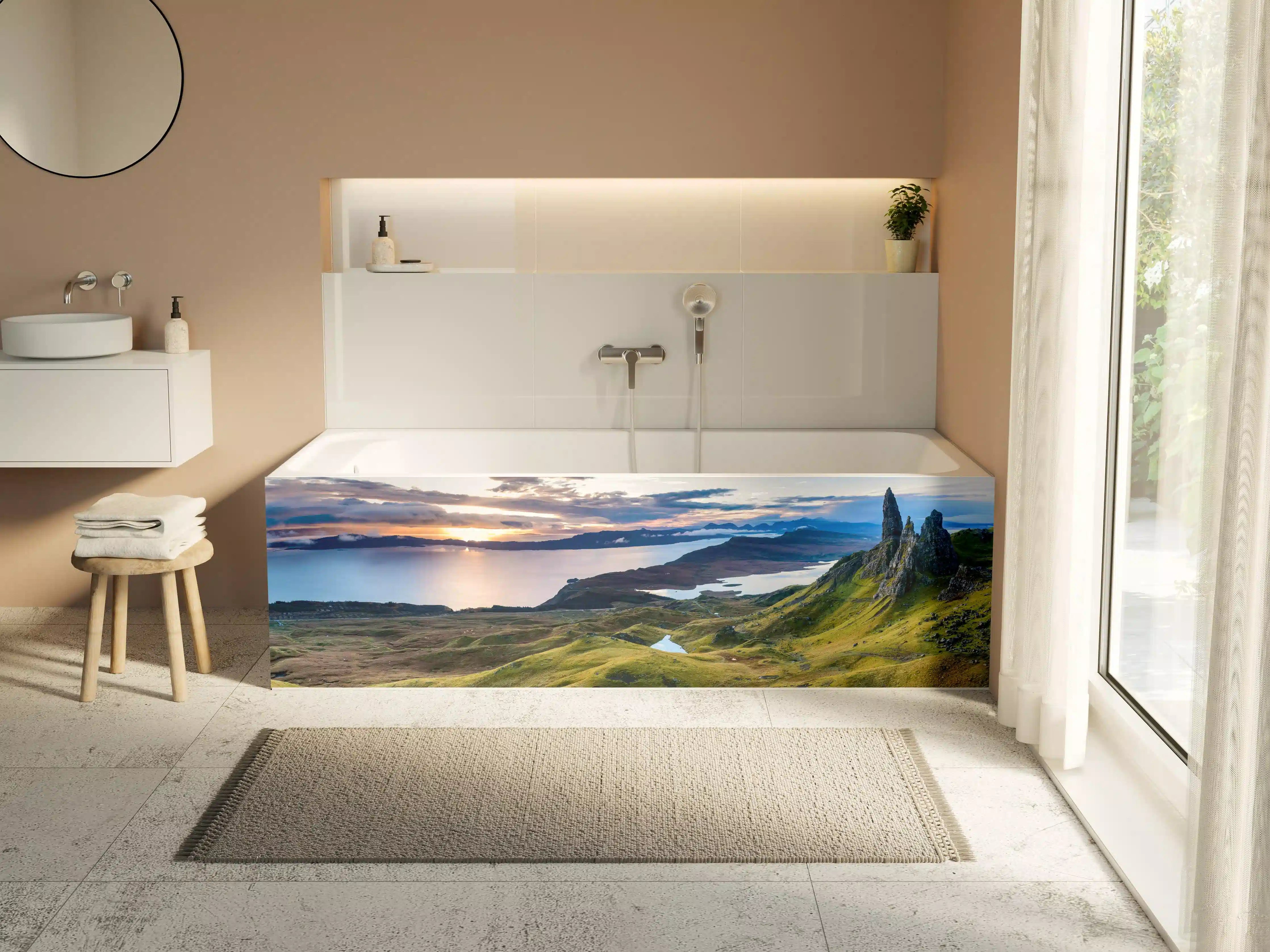 Badewannen-Rückwand - Sonnenaufgang auf der Isle of Skye