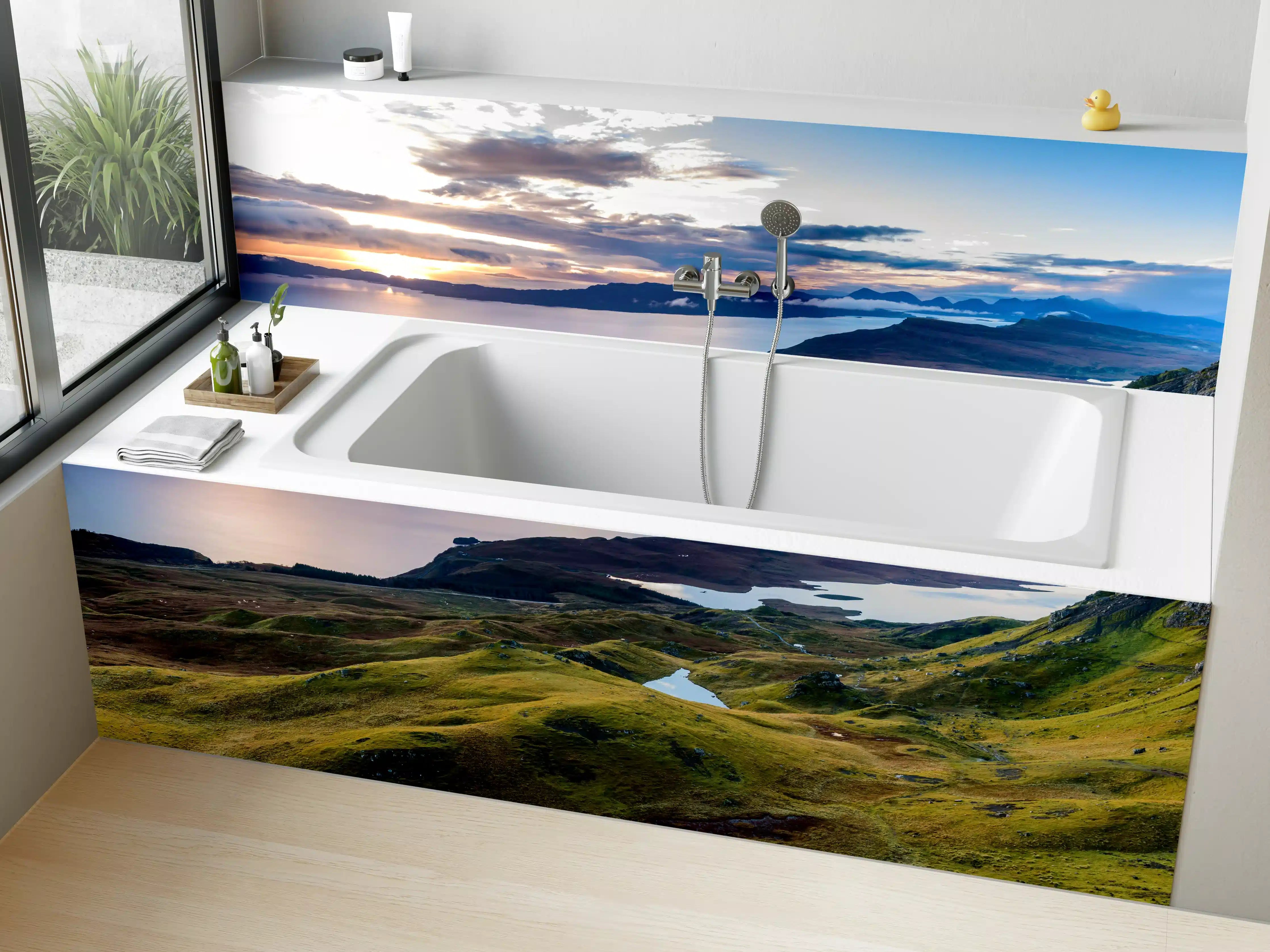 Badewannen-Rückwand - Sonnenaufgang auf der Isle of Skye