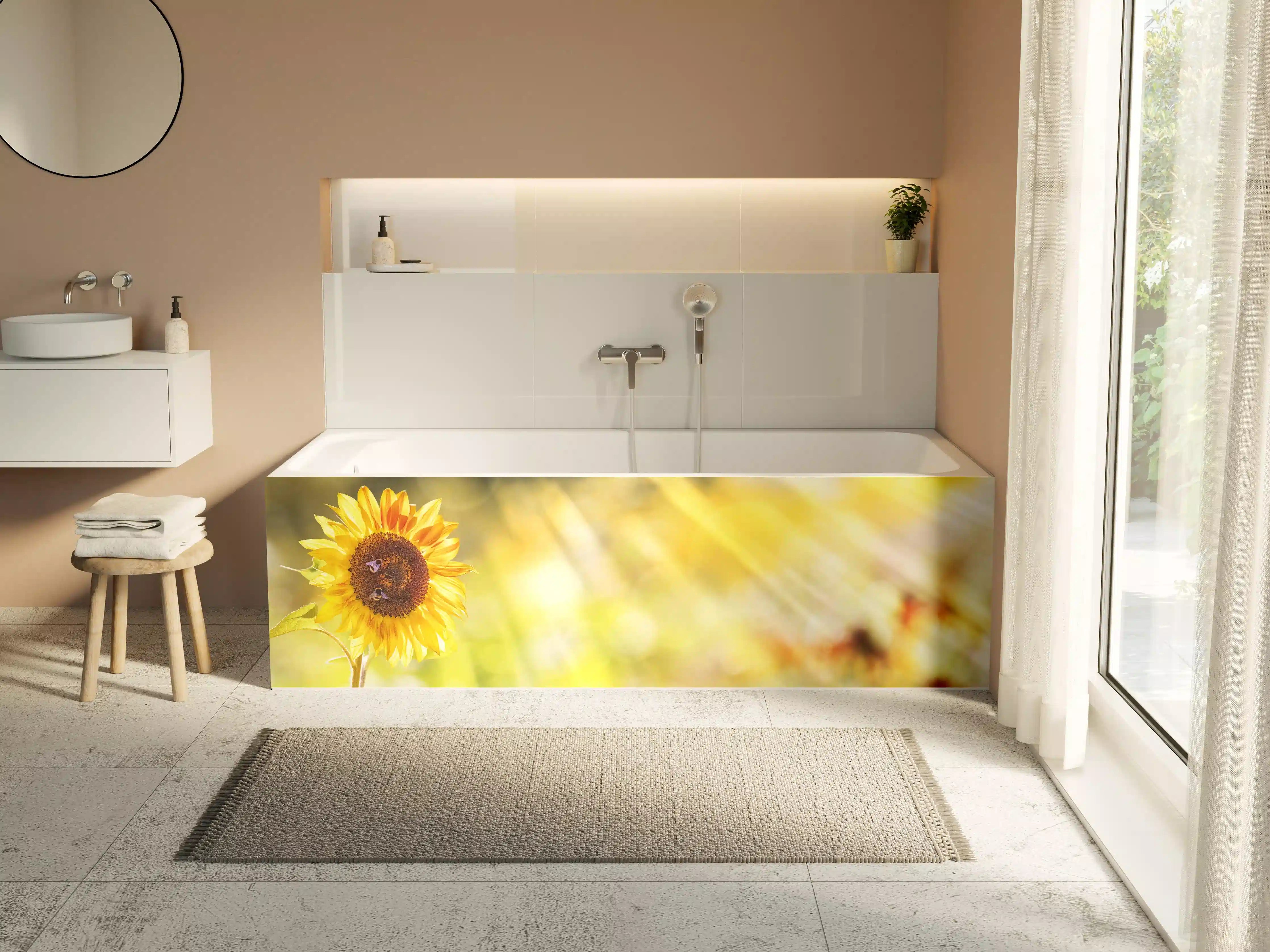 Badewannen-Rückwand - Sonnenblume