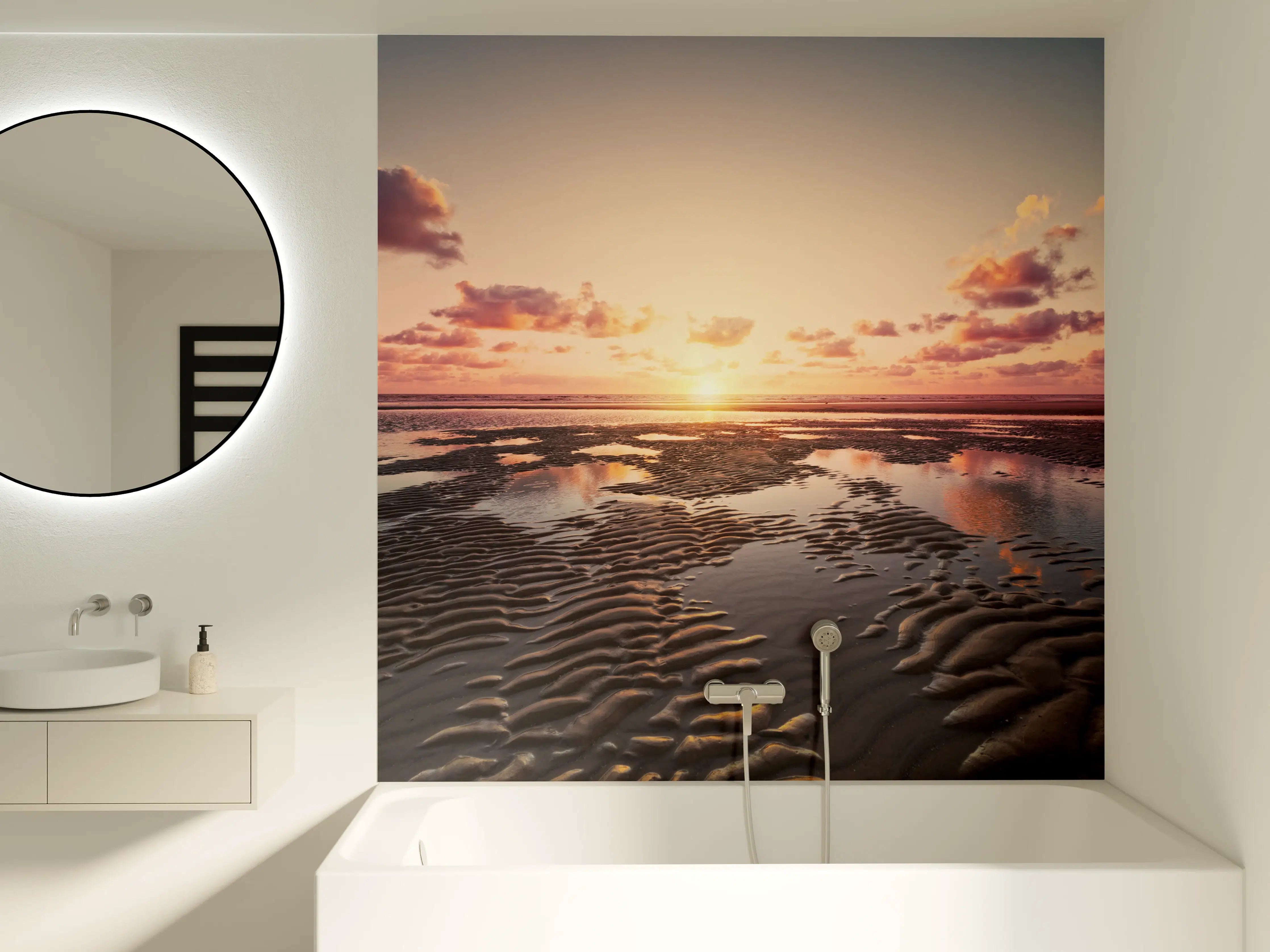 Badewannen-Rückwand - Sonnenuntergang - Nordsee