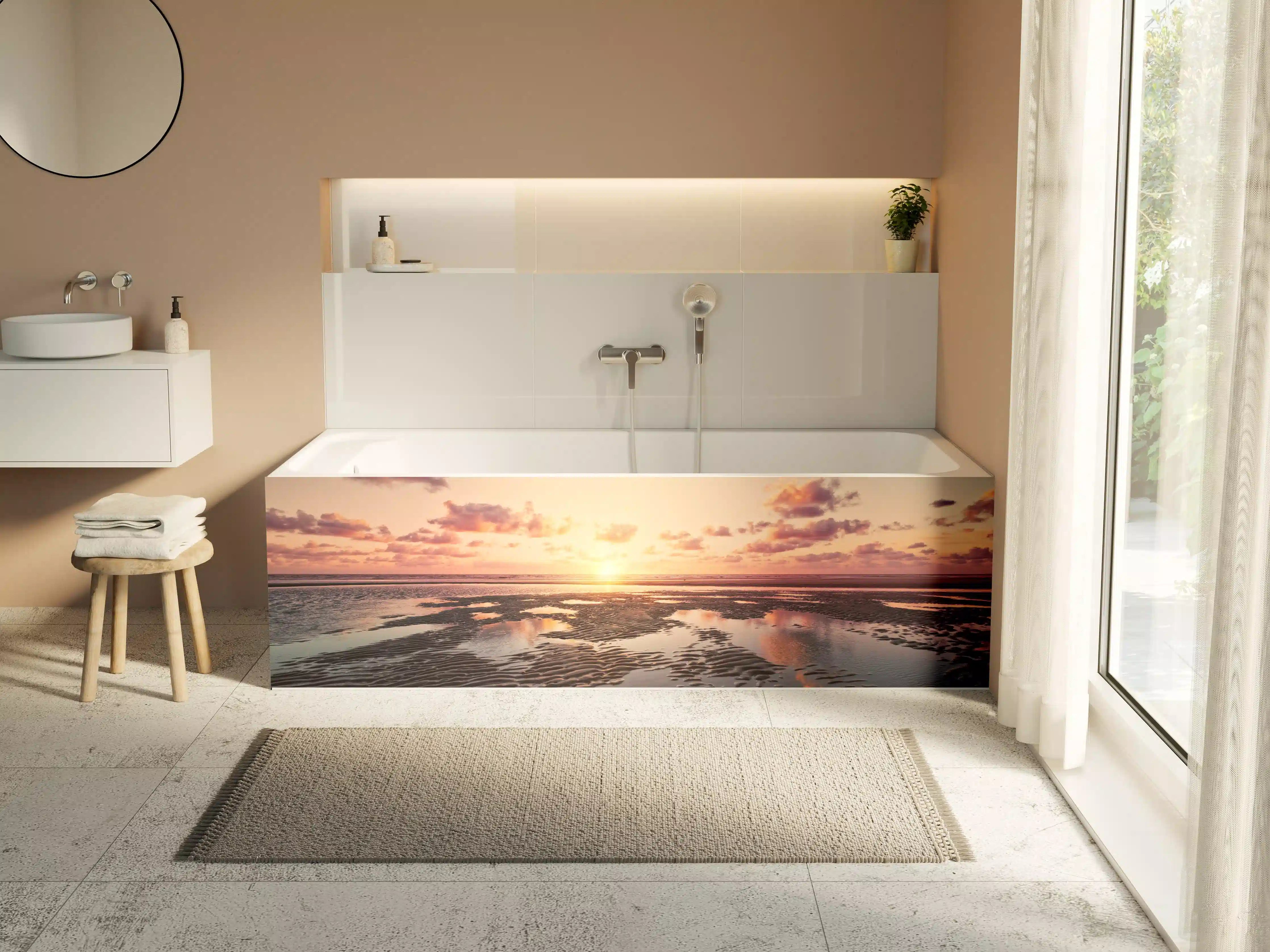 Badewannen-Rückwand - Sonnenuntergang - Nordsee