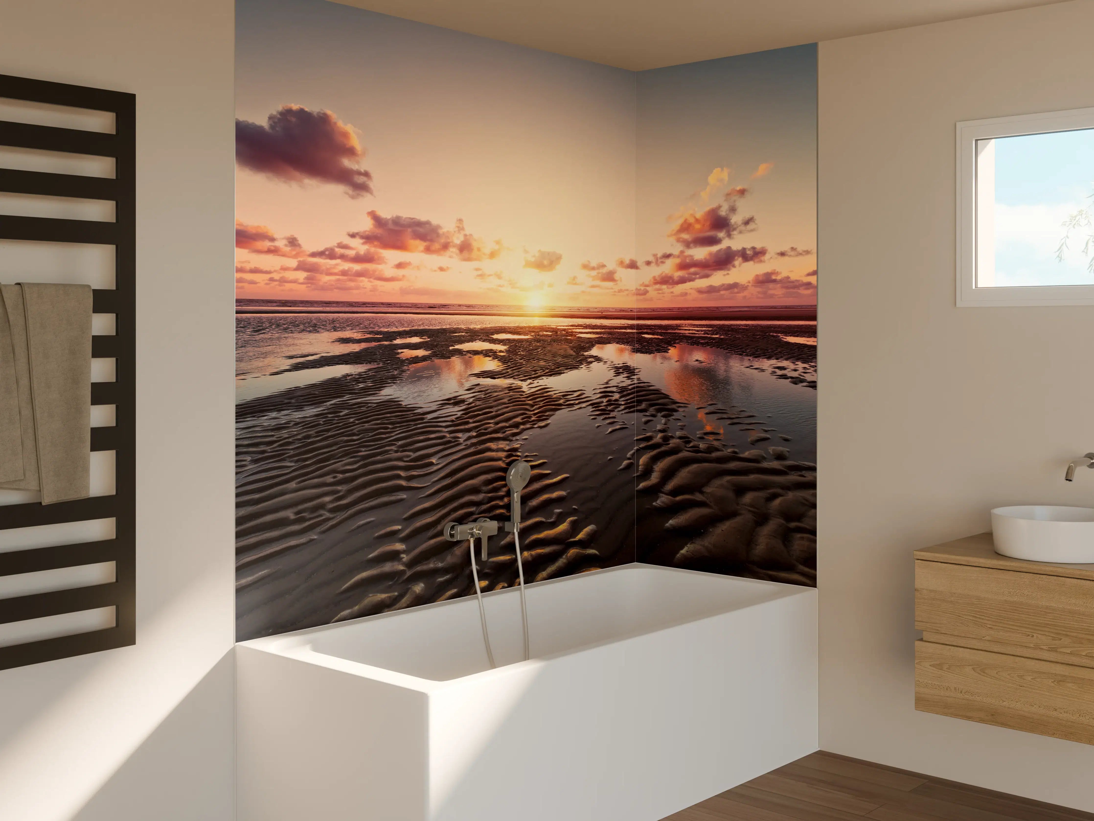 Badewannen-Rückwand - Sonnenuntergang - Nordsee