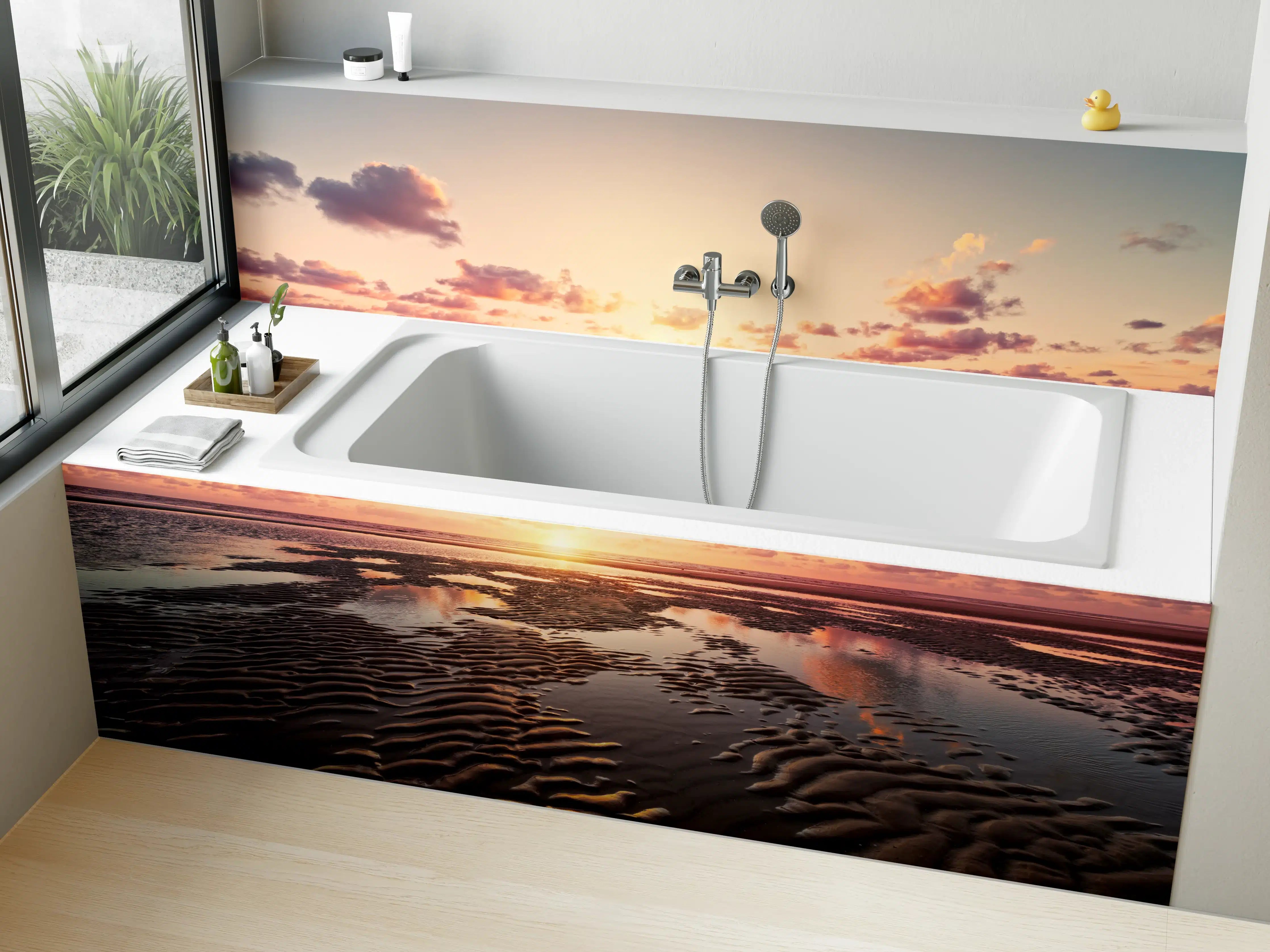 Badewannen-Rückwand - Sonnenuntergang - Nordsee