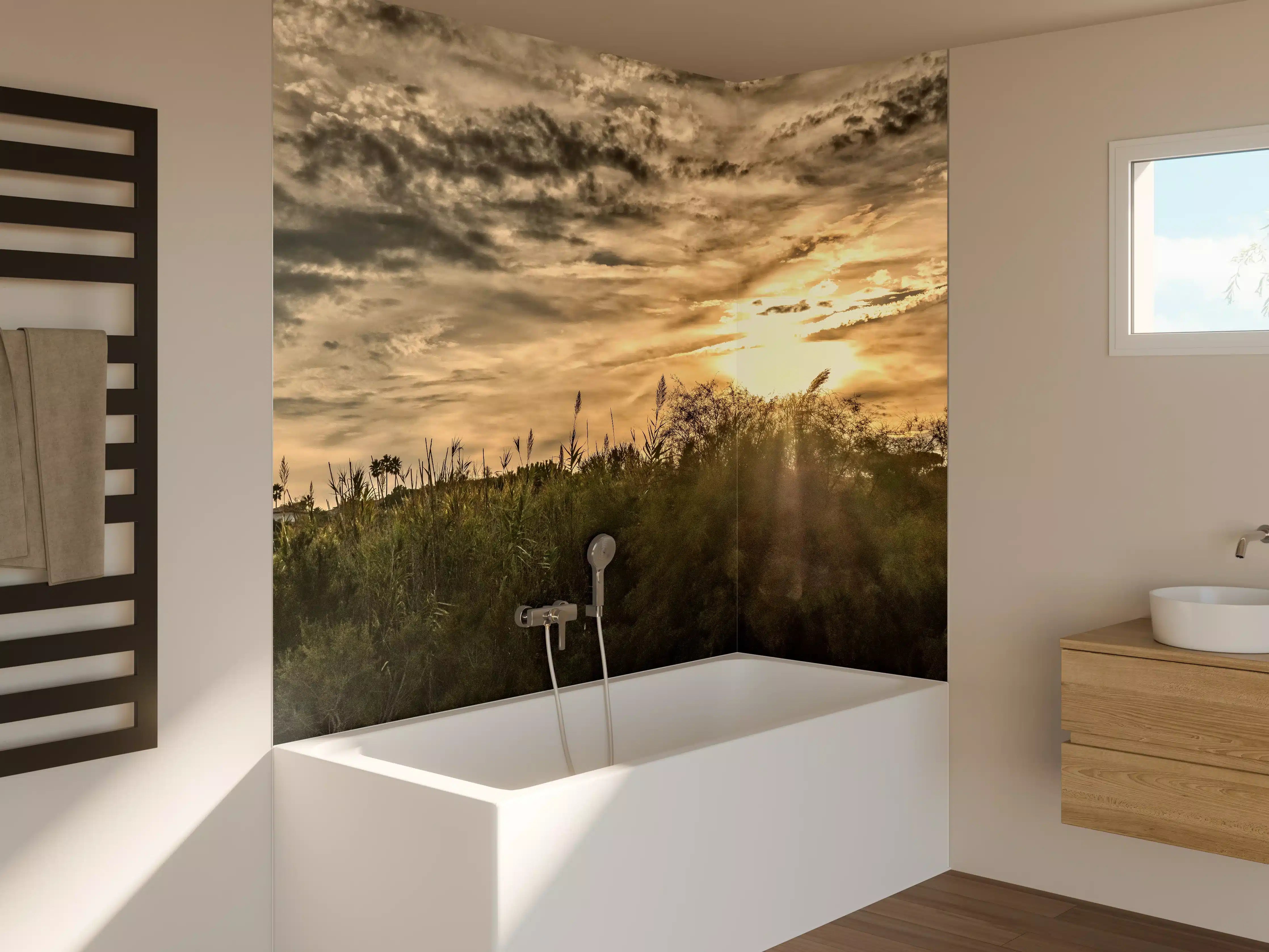 Badewannen-Rückwand - Sonnenuntergang am Pampelonne in Saint Tropez