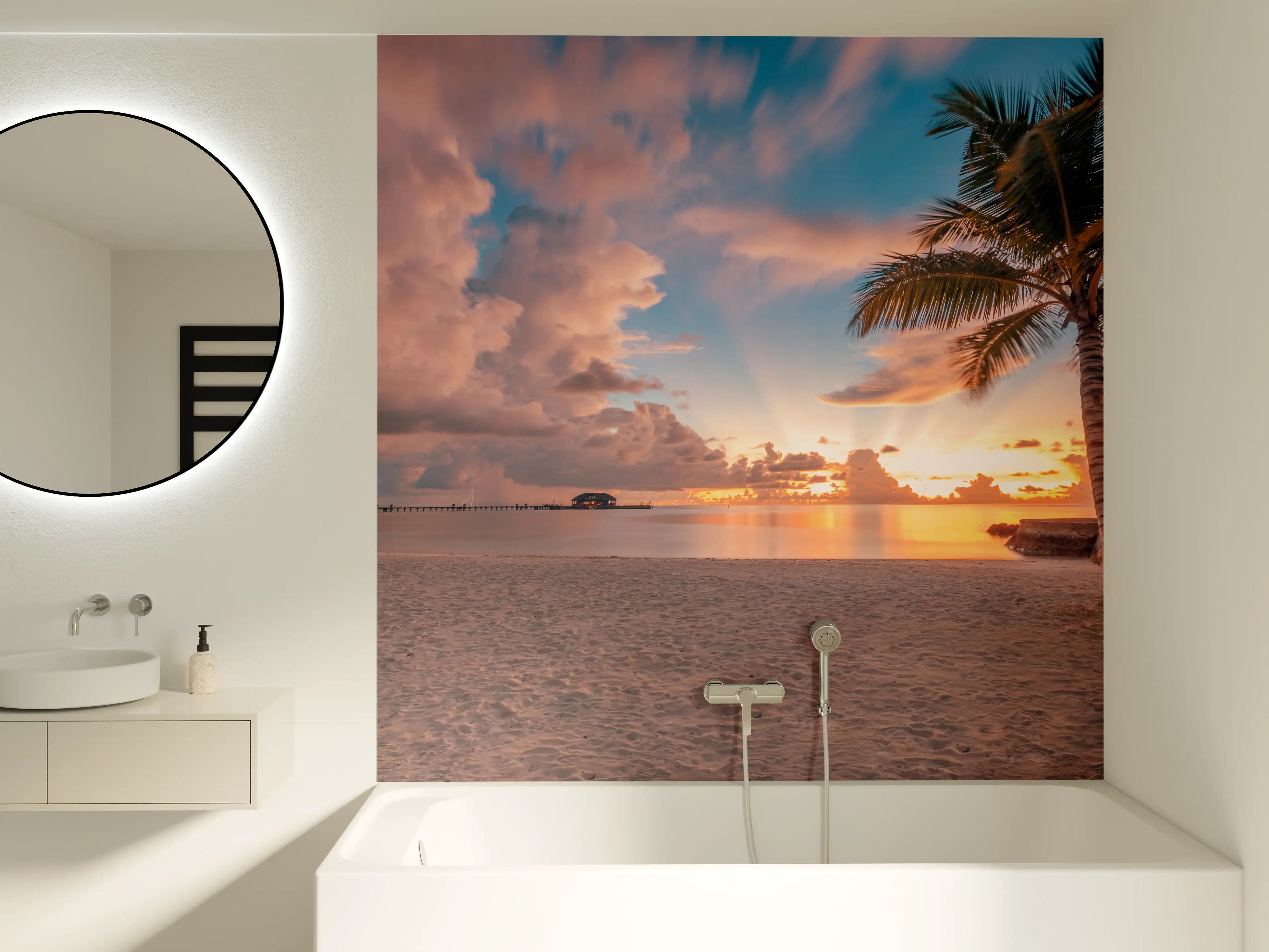 Badewannen-Rückwand - Sonnenuntergang in Rivera Maya