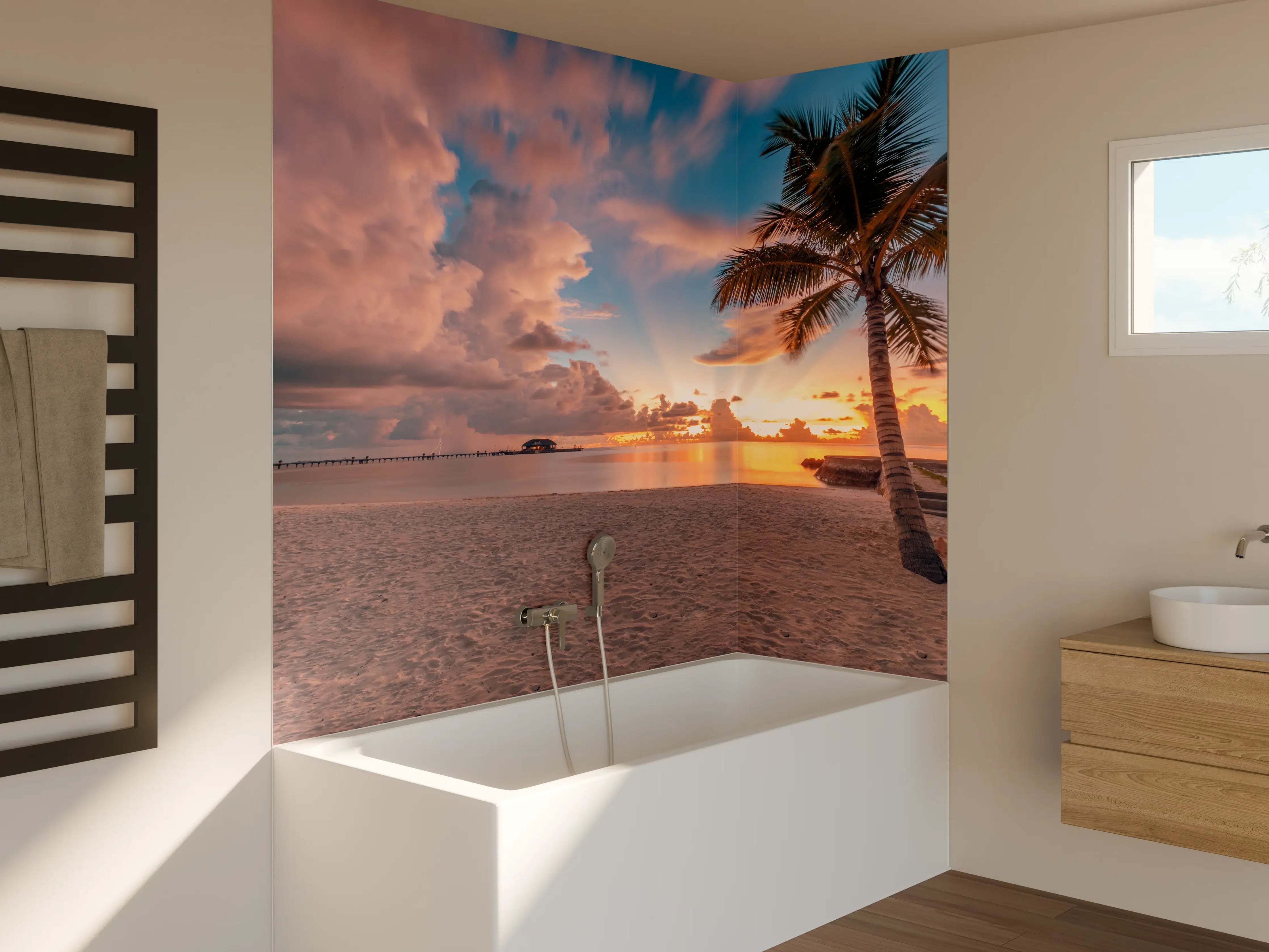 Badewannen-Rückwand - Sonnenuntergang in Rivera Maya
