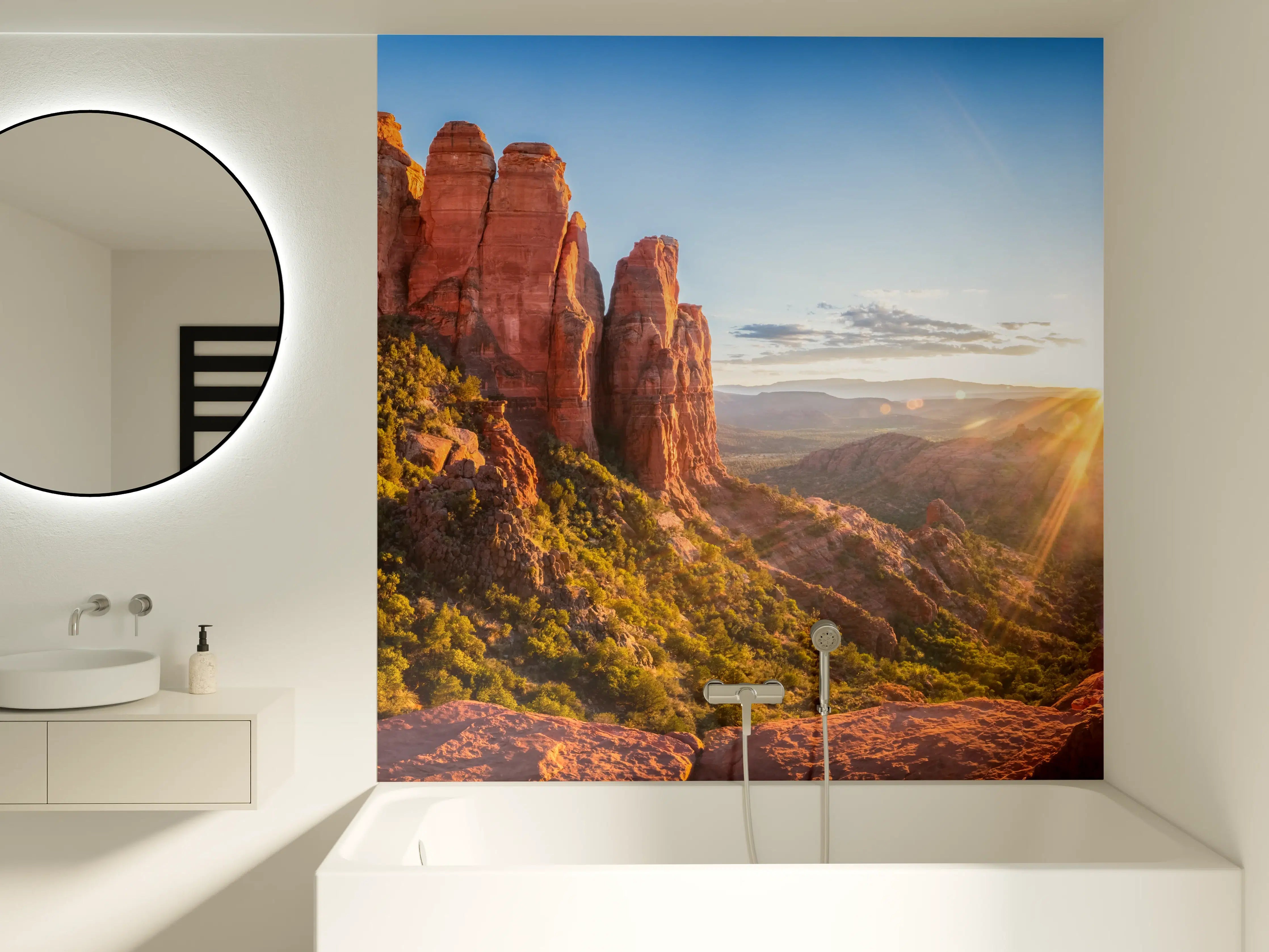 Badewannen-Rückwand - Sonnenuntergang in Sedona