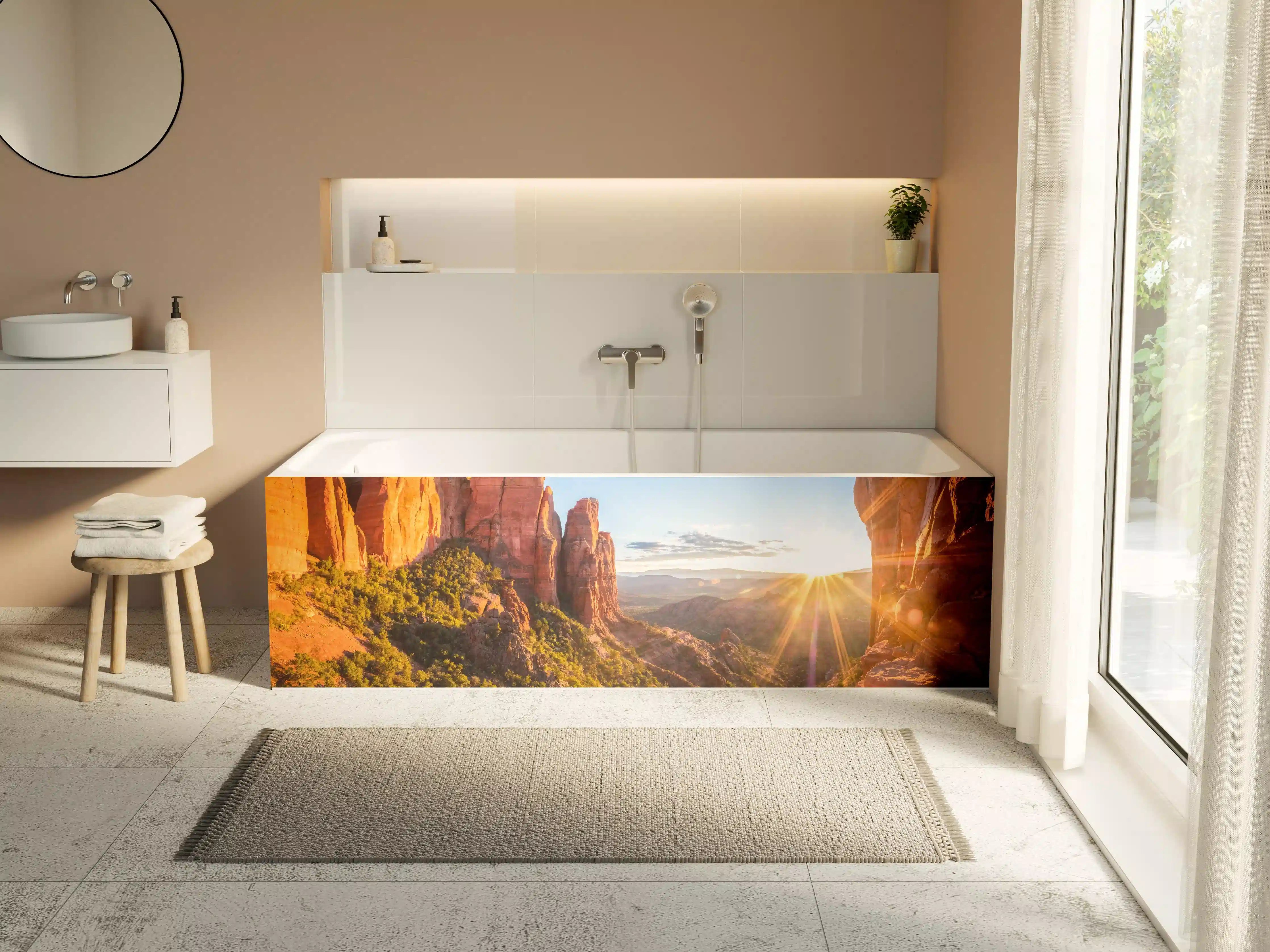 Badewannen-Rückwand - Sonnenuntergang in Sedona