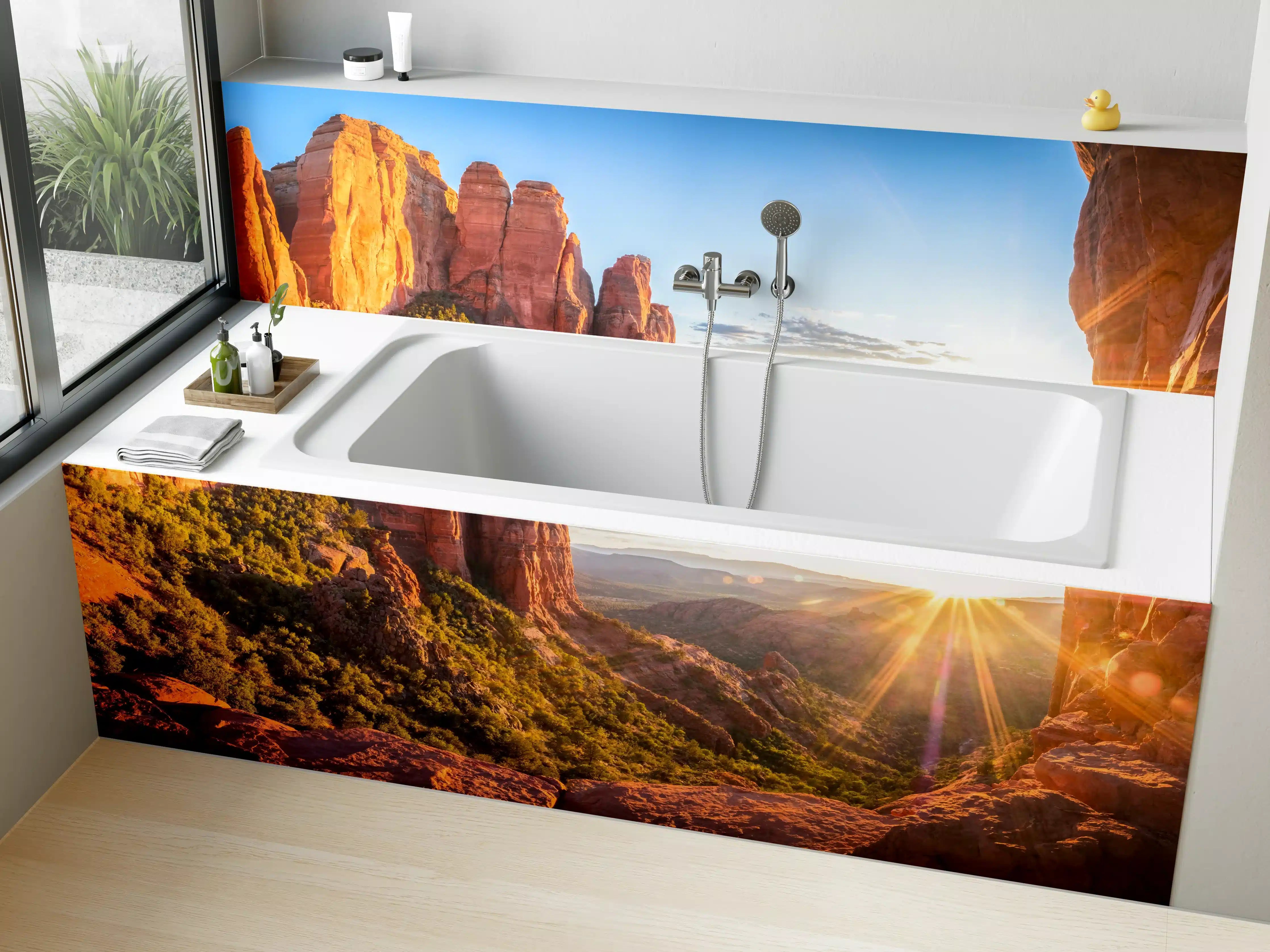 Badewannen-Rückwand - Sonnenuntergang in Sedona