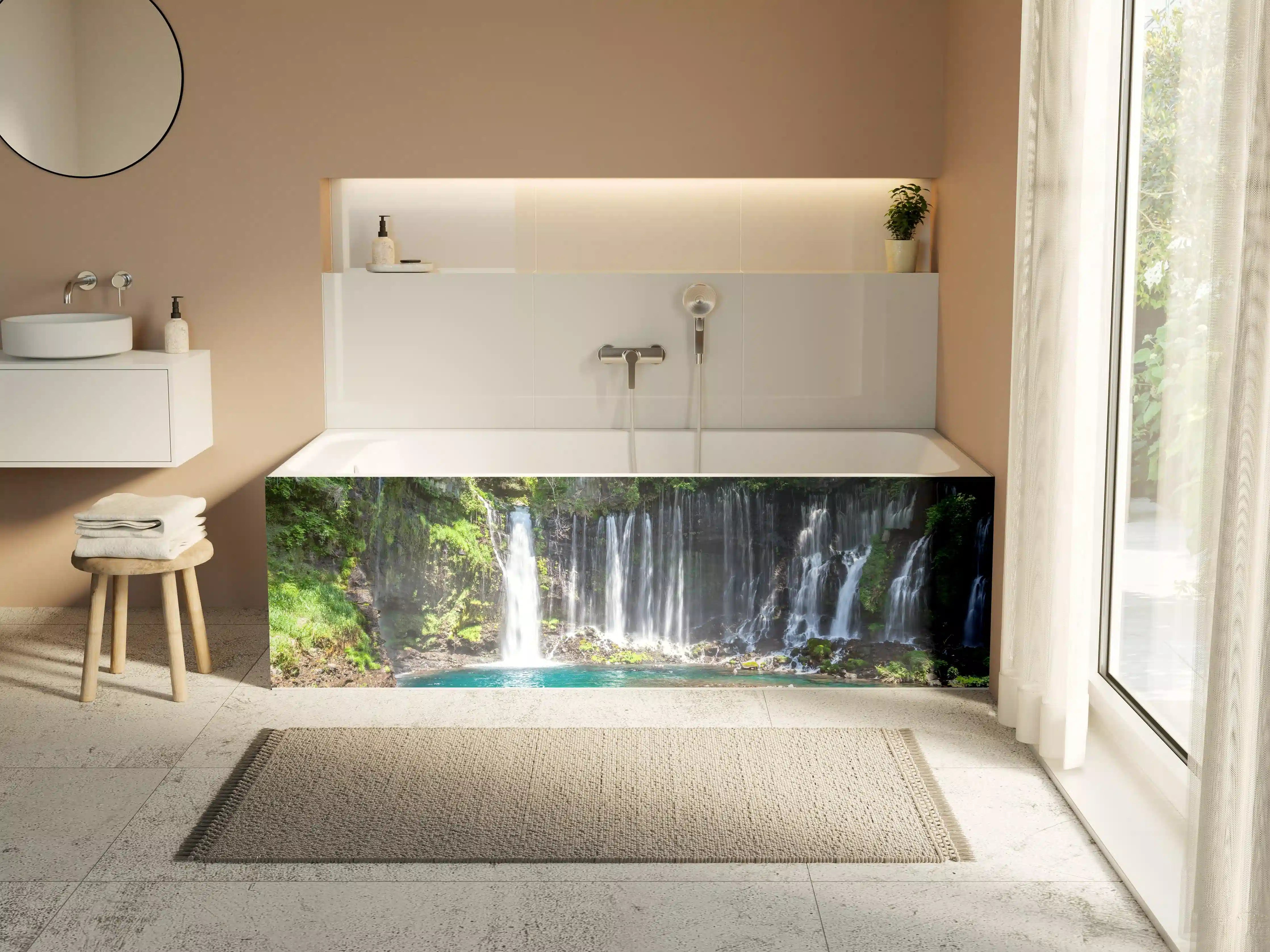 Badewannen-Rückwand - Sonniger Shiraito-Wasserfall