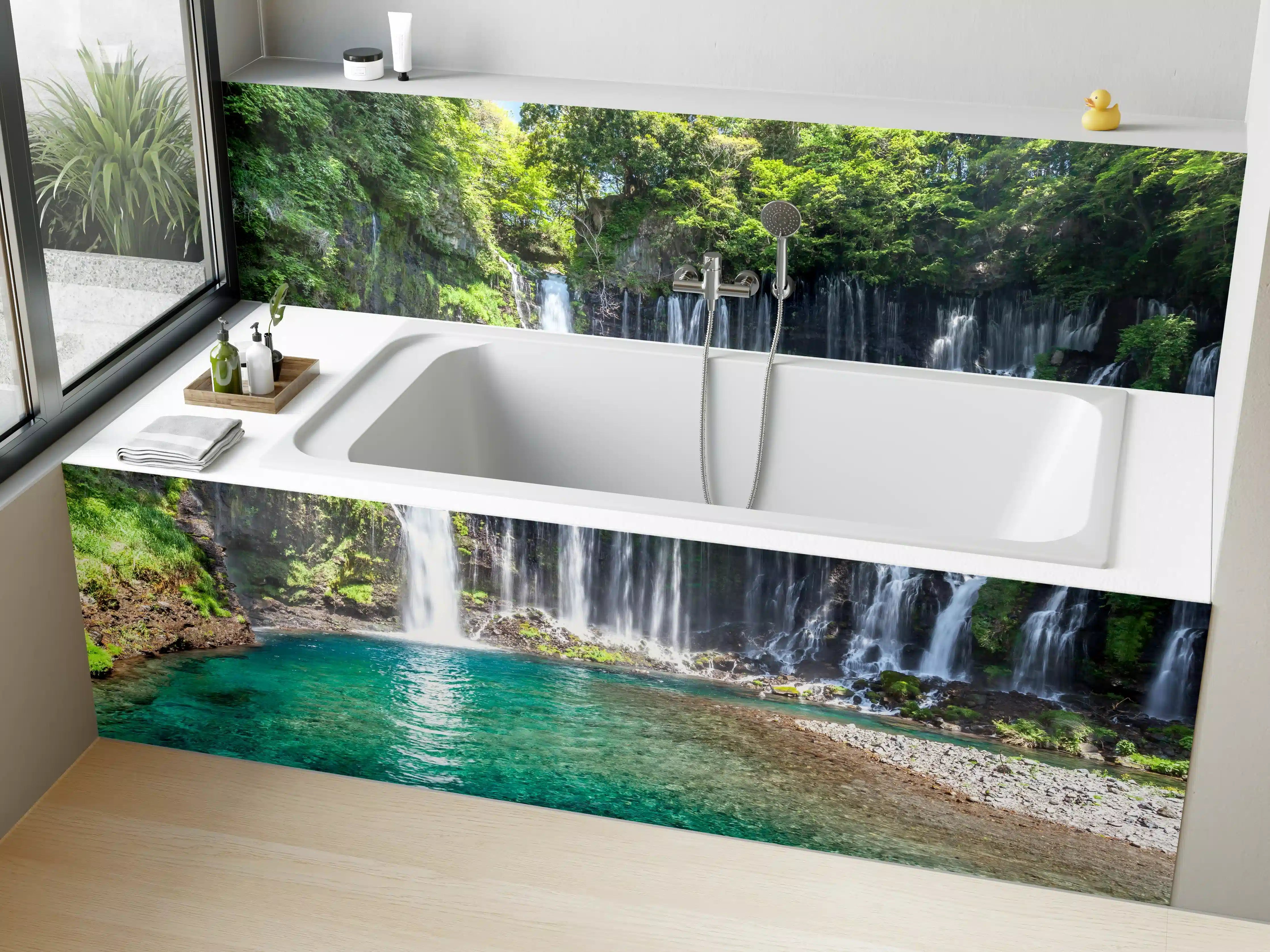 Badewannen-Rückwand - Sonniger Shiraito-Wasserfall