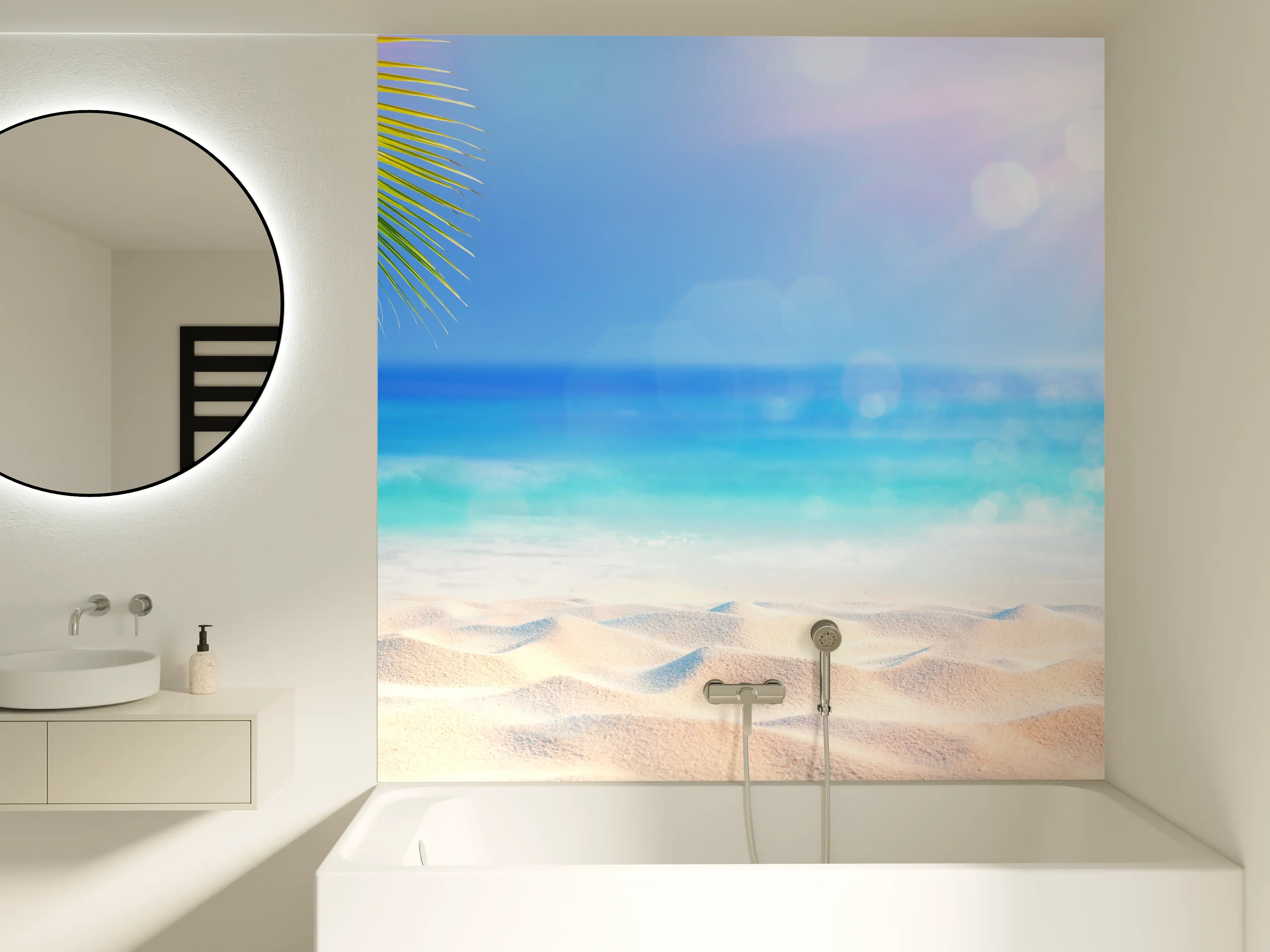 Badewannen-Rückwand - Sonniger tropischer Strand