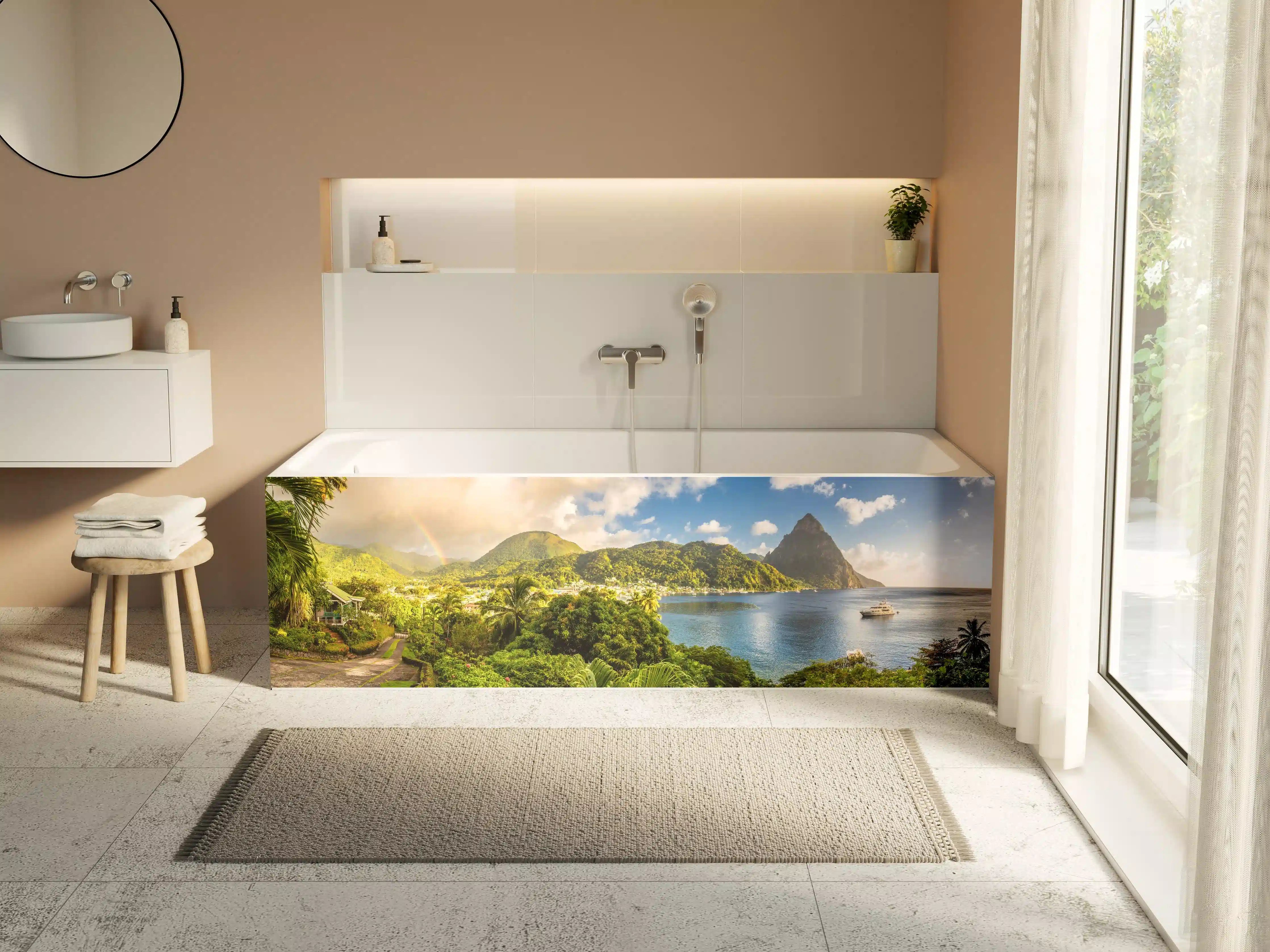 Badewannen-Rückwand - St. Lucia - Karibisches Meer